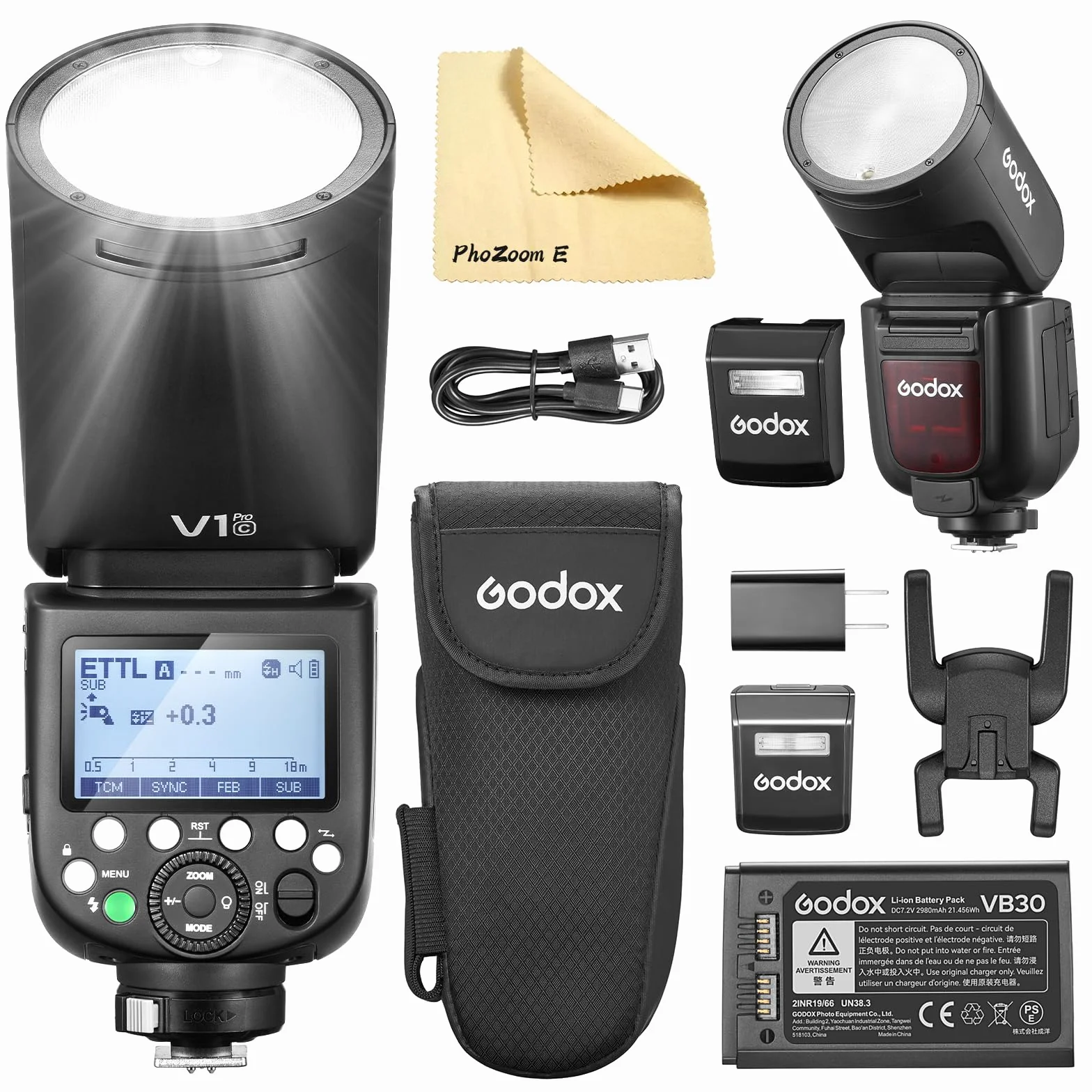 Godox V1PRO-C V1Pro C okrągła głowica lampa błyskowa lampa błyskowa TTL Speedlite 2.4G Wireless TTL Speedlight Strobe, 76 W HSS 1/8000s z baterią litowo-jonową do kamer Canon