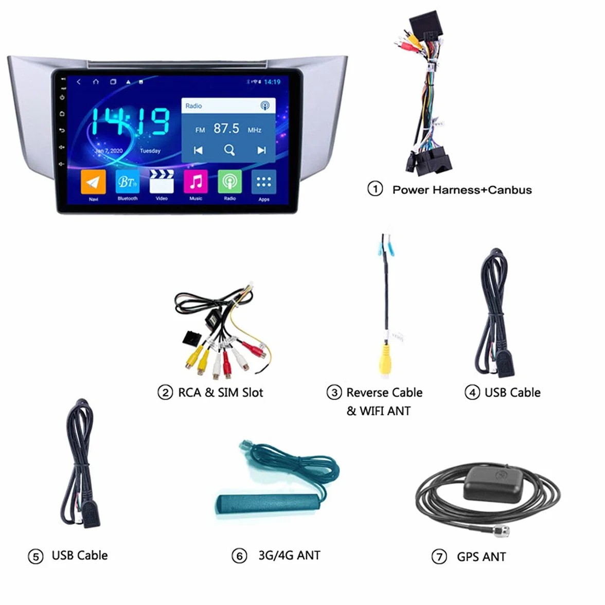 System nawigacji GPS z aktualizacją mapy samochodowej GPS Navigator 4G RAM + 64G ROM ROM Sprzęt GPS, dla Lexus RX300 RX330 RX350, obsługa 3G / 4GWiFi