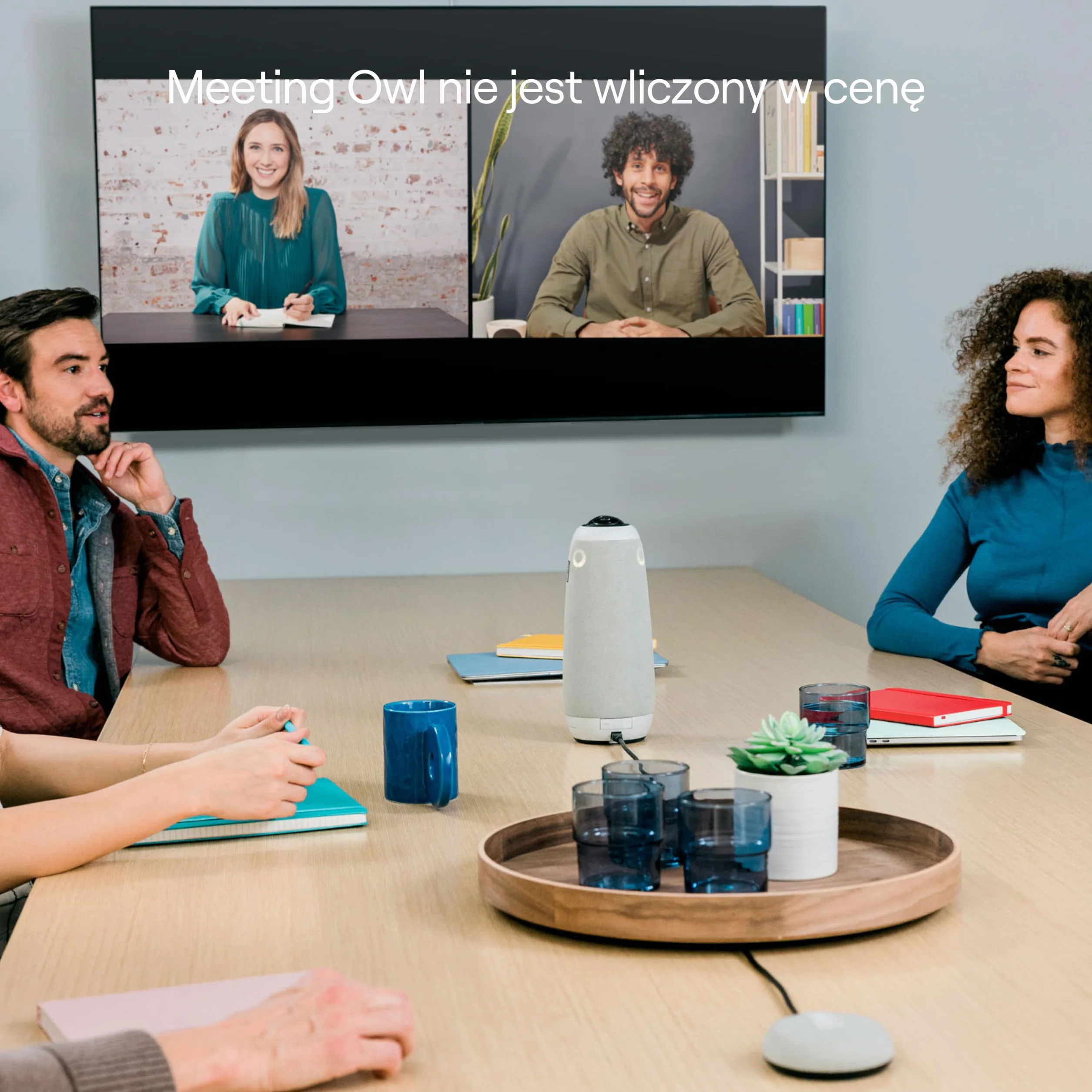 Owl Labs Mikrofon Expansion Mic firmy do Meeting Owl 3/4+ – zwieksza zasieg dzwieku w wiekszych pomieszczeniach o 2,5 metra w kierunku mikrofonu, szary