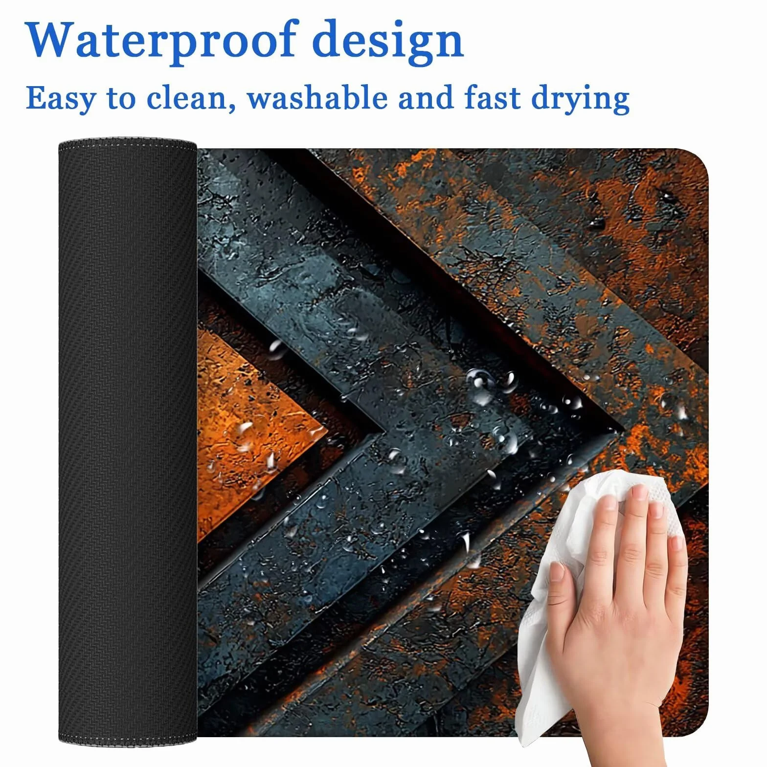 V-57 Duża podkładka pod mysz, do gier, 1200 x 600 mm, brązowa podkładka pod mysz XXL, wodoodporna, retro podkładka na biurko z antypoślizgową podstawą, podkładka pod mysz z gładką powierzchnią