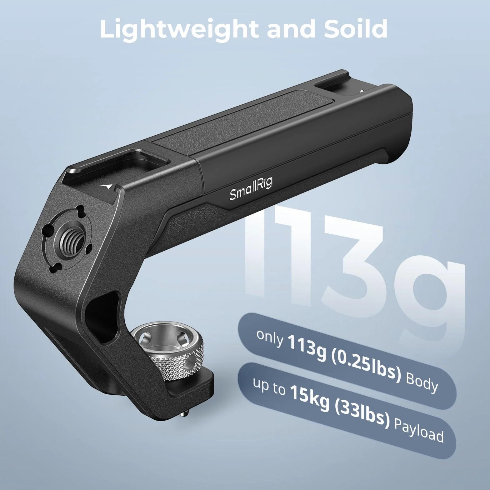 SMALLRIG Lekki uchwyt górny z 3/8"-16 kołkami ustalającymi dla ARRI, Uchwyt Górny do Małej Kamery Tylko 113g, Uchwyt z Wytrzymałego Plastiku Inżynieryjnego z Dwoma Mocowaniami na Zimną Stopkę - 4757