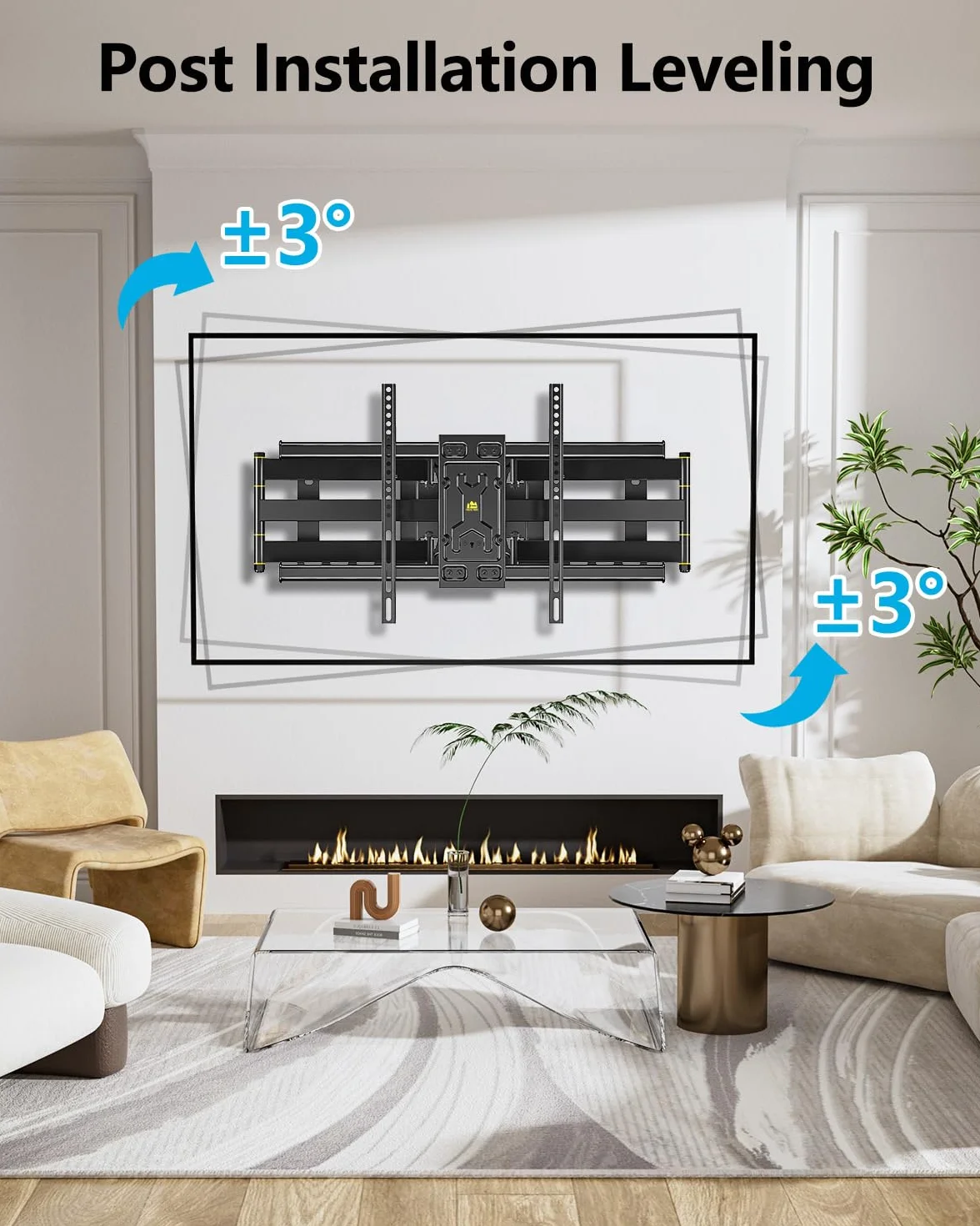 FORGING MOUNT Uchwyt ścienny do telewizora o długości 765 mm do większości telewizorów LED LCD o przekątnej 37–86 cali, wytrzymałe, solidne podwójne ramię, pełne ruchy, uchylny i obrotowy uchwyt do telewizora, uchwyt ścienny, obciążenie 75 kg, VESA 600 x