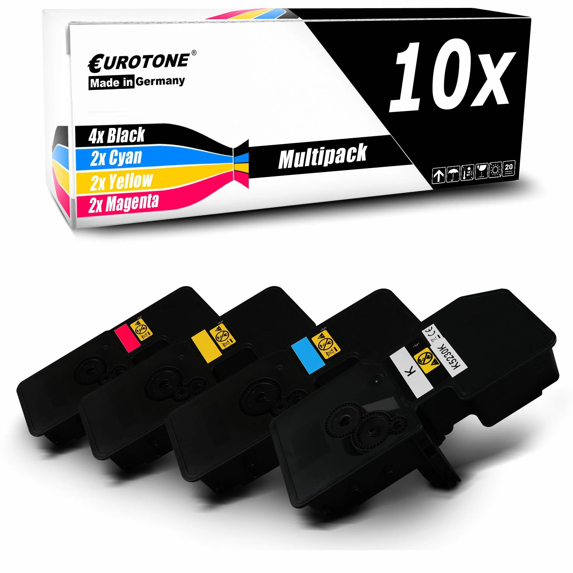 Eurotone Toner XL w zestawie 10 x toner kompatybilny jako zamiennik do Triumph-Adler P-C2155 zastępuje PK-5014 CMYK