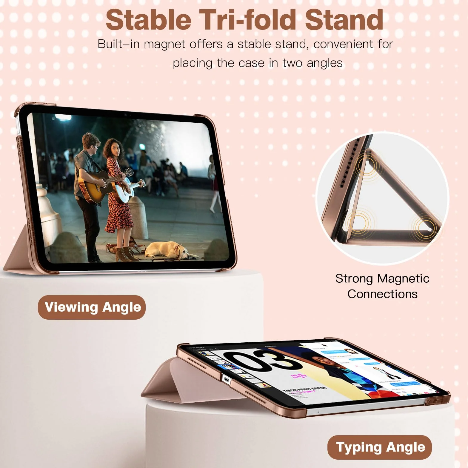 TiMOVO Etui na iPada 11″/10,9″, smukła obudowa z twardym, półprzezroczystym tyłem, obsługa Touch ID, automatyczne budzenie/uśpienie, kawa z mlekiem (Milky Coffee)