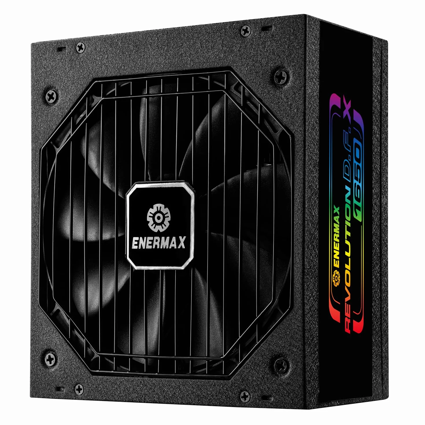 ENERMAX Revolution D.F. X ARGB ATX3.0 PCI-e 5.0 kompaktowy zasilacz do gier i streaming PC 1650 W 80Plus Gold (pełny modułowy, 2X 12VHPWR, Semi-Fanless), ERT1650EWT, czarny
