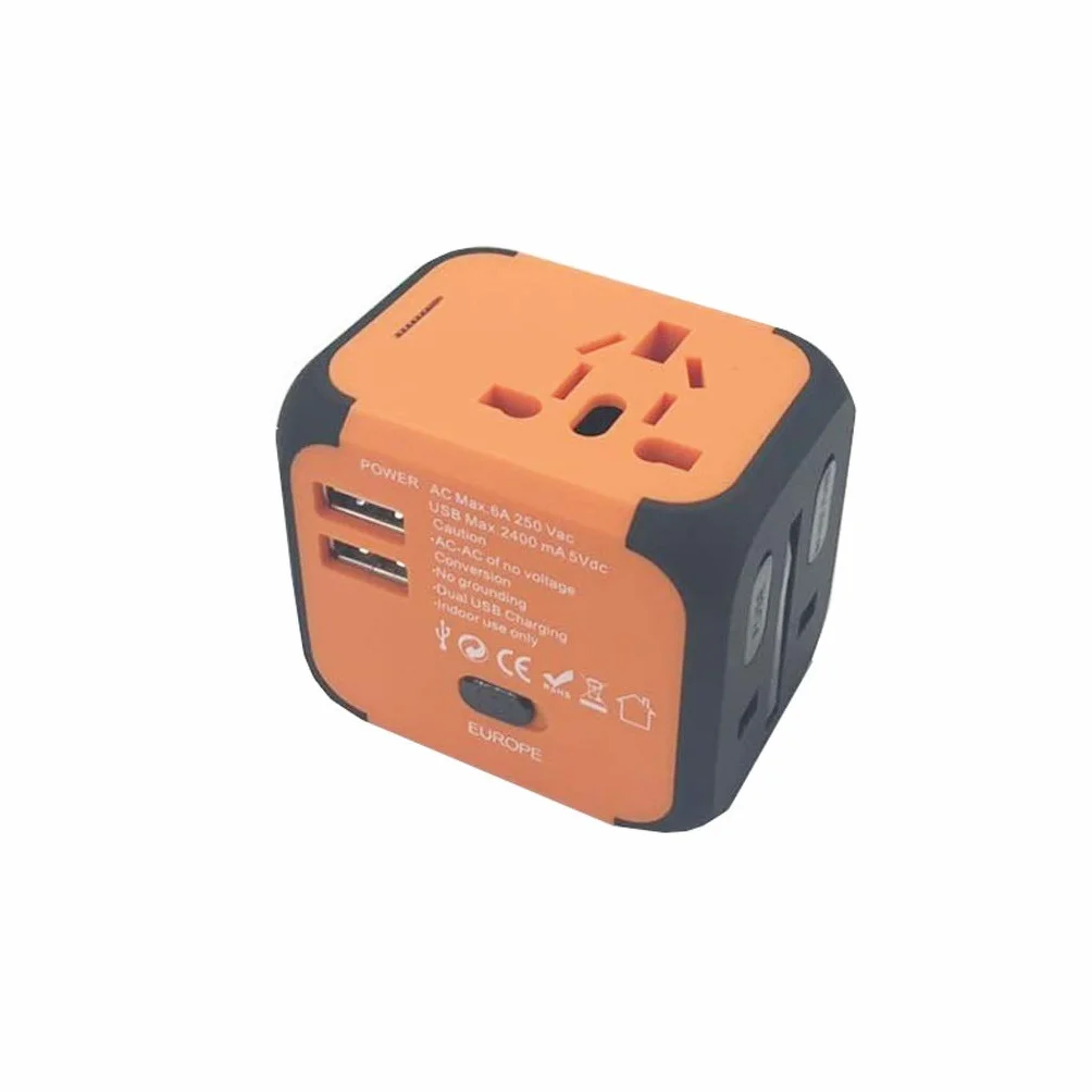 Międzynarodowa ładowarka energetyczna, Uniwersalny adapter podróży, Adapter podróży Uppel Dual Usb. All-in-One Worldwide Cargers Adapters (Color : B, Rozmiar : 5.6 * 6.5 * 5cm)