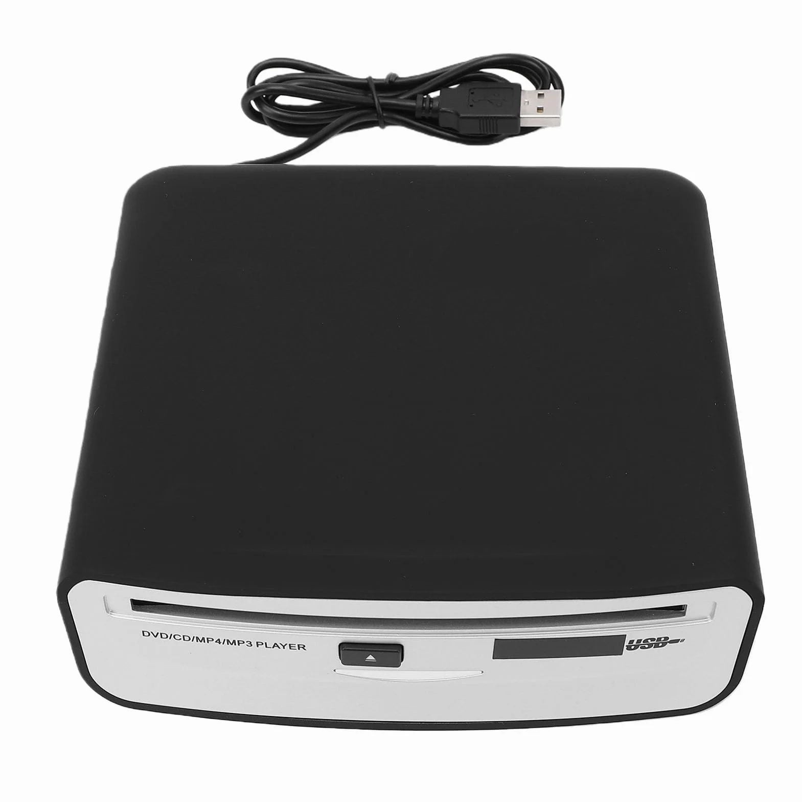 Focket Odtwarzacz CD USB do Samochodu, Funkcja Plug Play, Funkcja Anti-Skip Resume Playback Zewnętrzny Odtwarzacz CD do Samochodu, Przenośny Samochodowy o Kompaktowej Konstrukcji dla Systemu