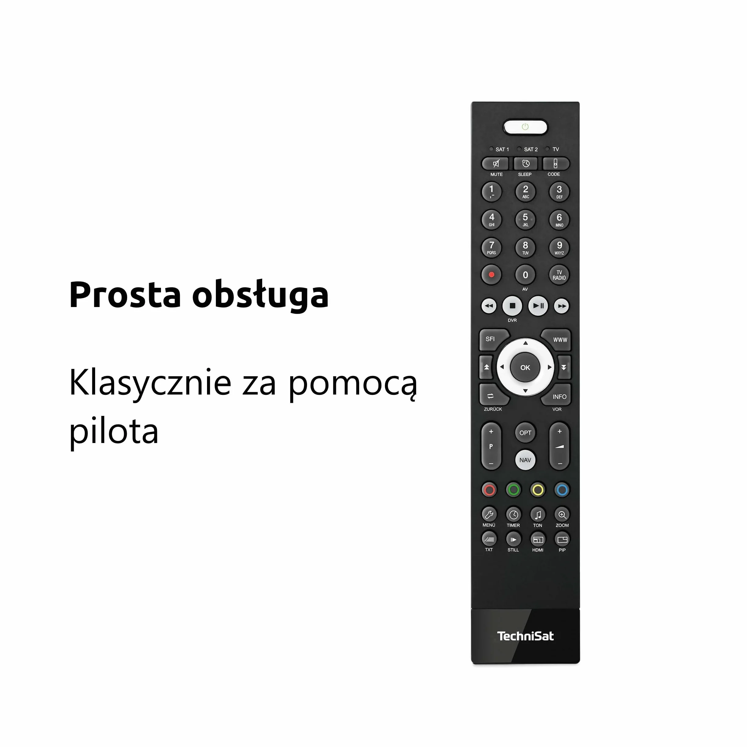 TechniSat DIGIPLUS UHD S2-4K Sat Odbiornik z alfanumerycznym wyświetlaczem i Twin Tunerem (DVB-S/DVB-S2, HEVC, H.265, sterowanie aplikacją, funkcja nagrywania PVR, WLAN, LAN, CI+, USB, OLED) czarny