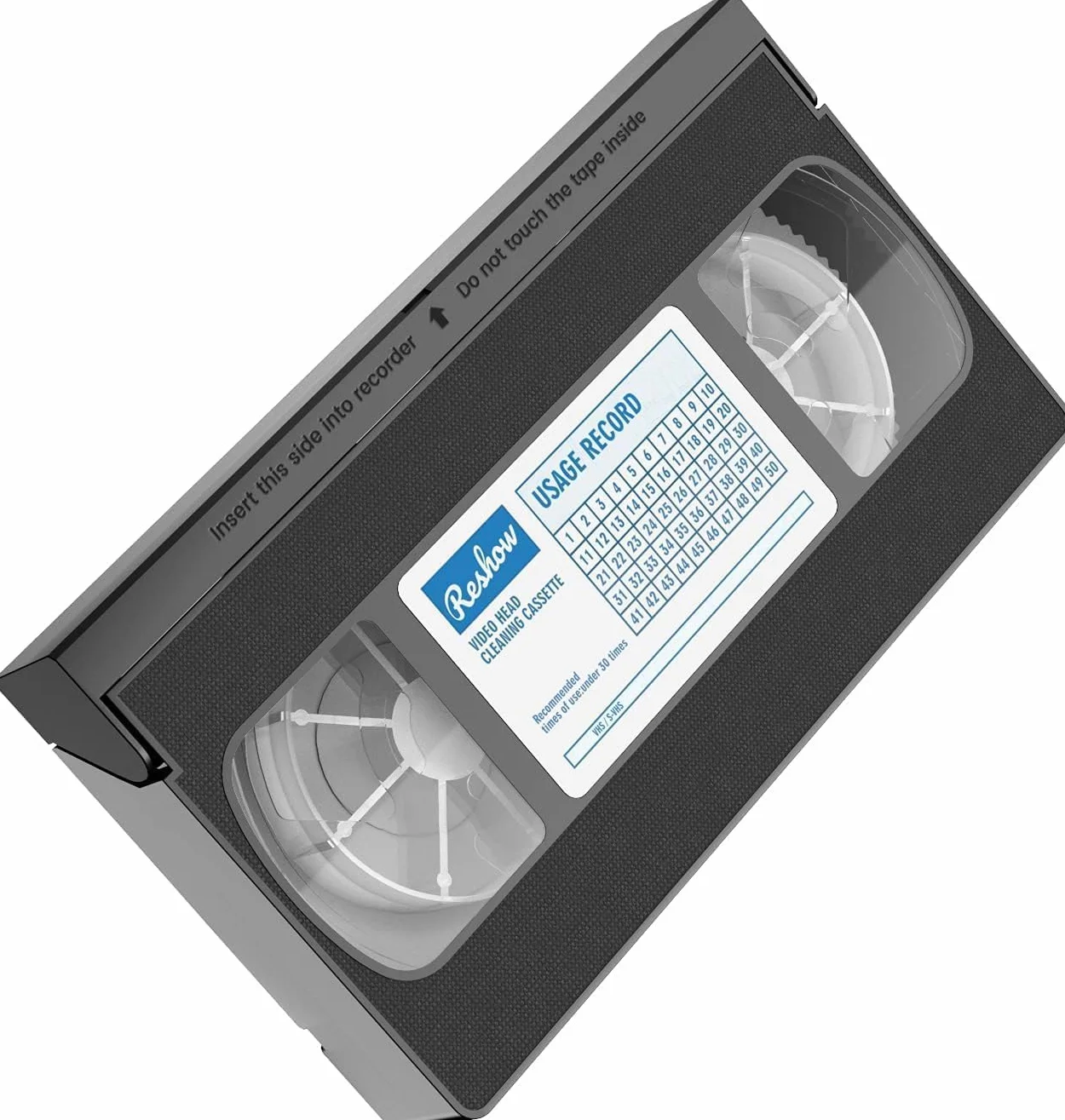 Reshow VHS Video Head Cleaner do odtwarzaczy VHS/VCR Technologia sucha Nie wymaga płynu Wielokrotnego użytku 30 razy