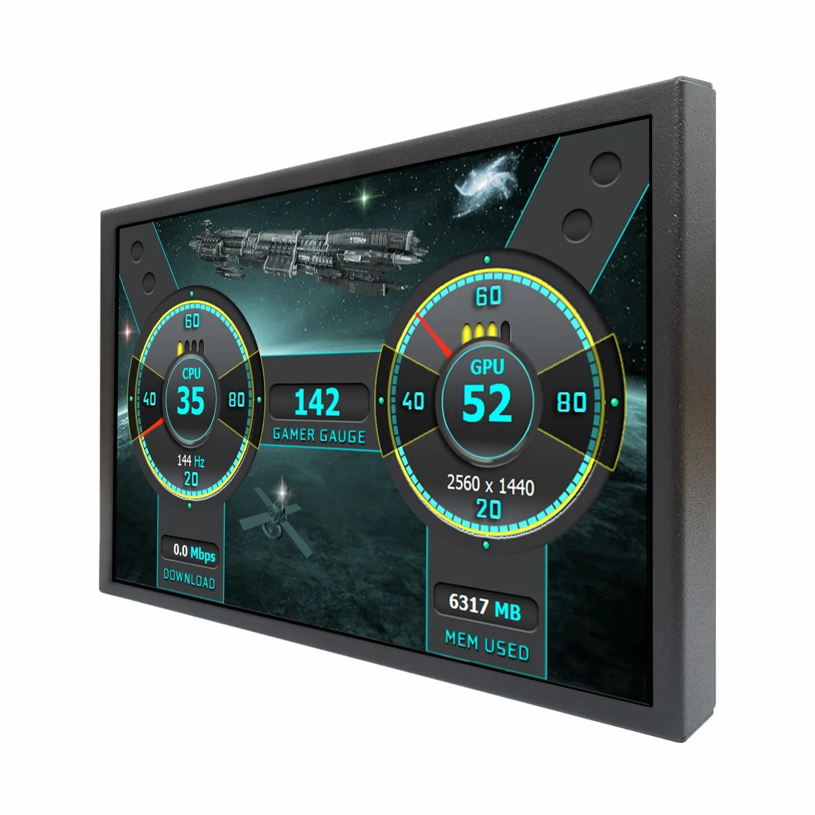 VSDISPLAY Przenośny czarny 8-calowy ekran temperatury komputera IPS | 1280x800, do PC CPU RAM HDD Data