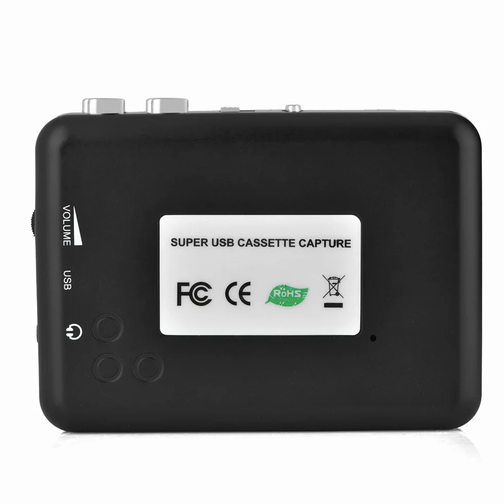 PUSOKEI Konwerter kasety na MP3 - odtwarzacz kasetowy USB kaseta taśma do PC MP3 CD Converter Capture, magnetofon kasetowy ze słuchawkami, łatwy w użyciu