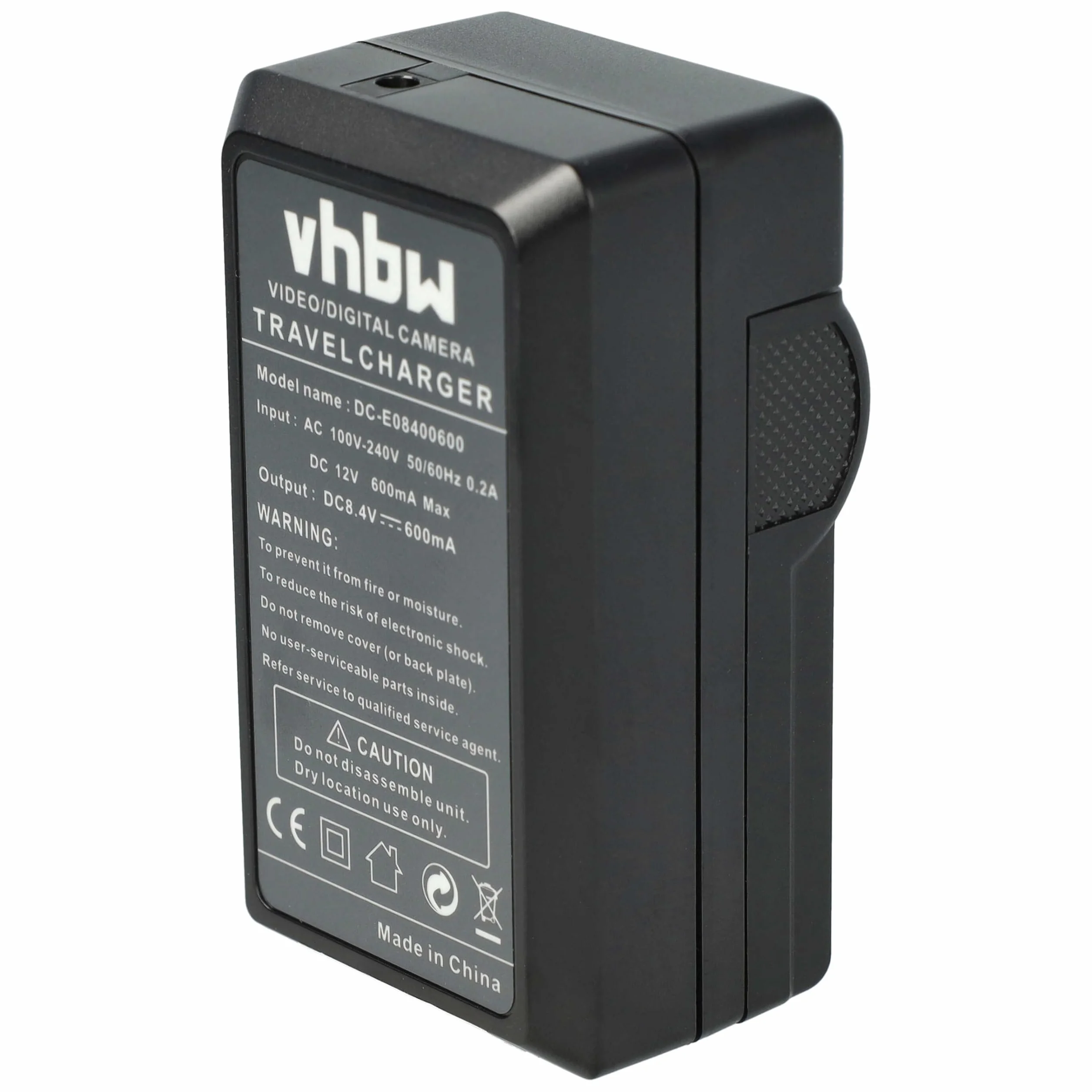 vhbw Ładowarka kompatybilna z kamerą Hitachi DZ-MV550A, DZ-MV580A - ładowarka, adapter samochodowy, wskaźnik ładowania, 8,4 V