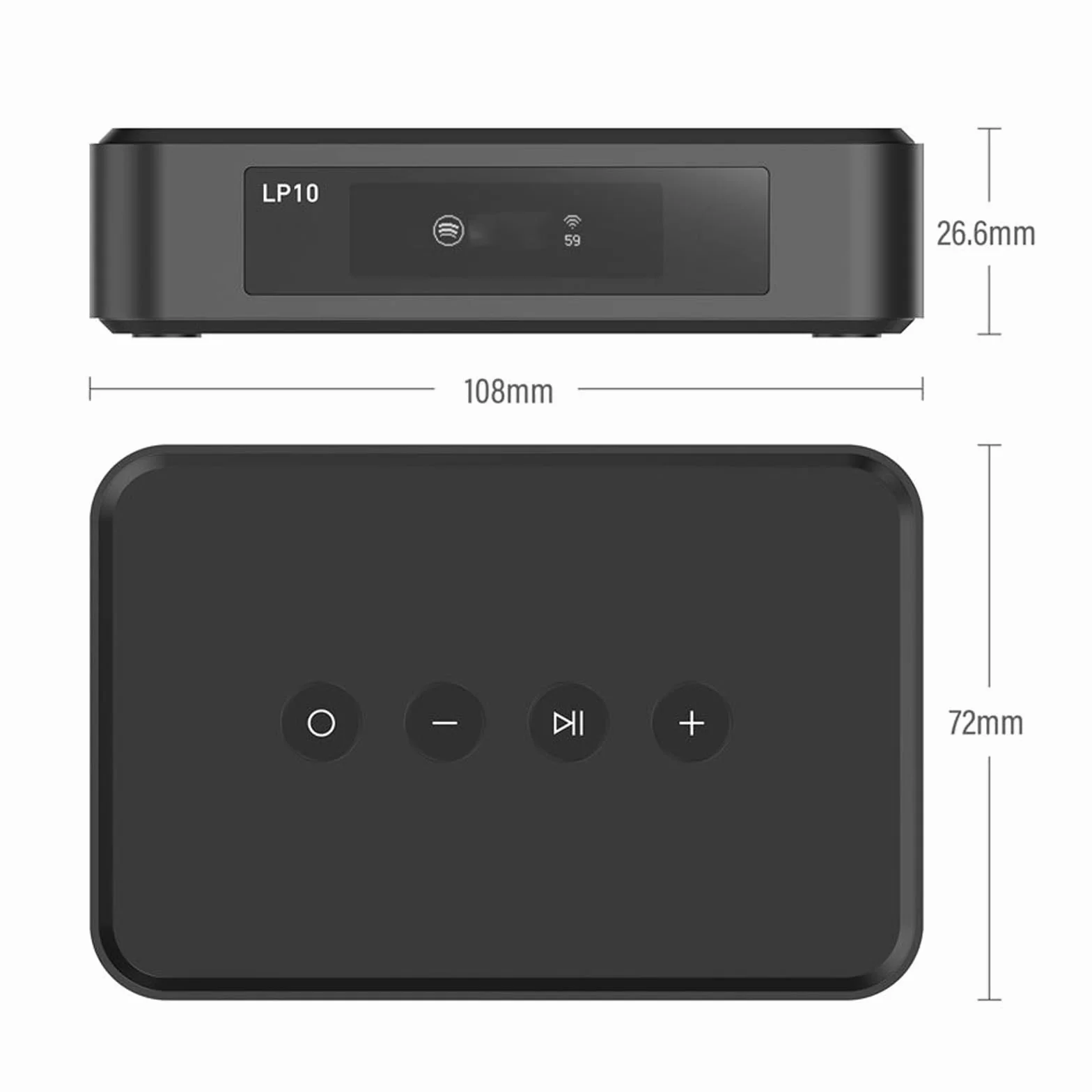 Streamer audio, multiroom stereo odtwarzacz strumieniowy ze sterowaniem aplikacją, ekran LCD 2.3 cm, kompatybilny z wieloma interfejsami do salonu i sypialni