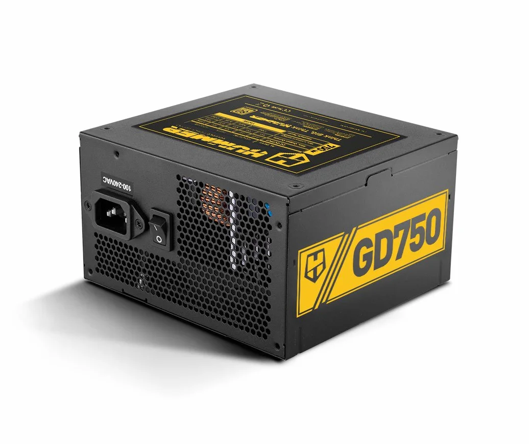 NOX Hummer GD 750 -NXHUMMER750GD Źródła zasilania 750W, certyfikat 80 PLUS Gold, ultra cichy wentylator 120 mm, kompatybilny z ATX12v, wejście 230W, kolor czarny
