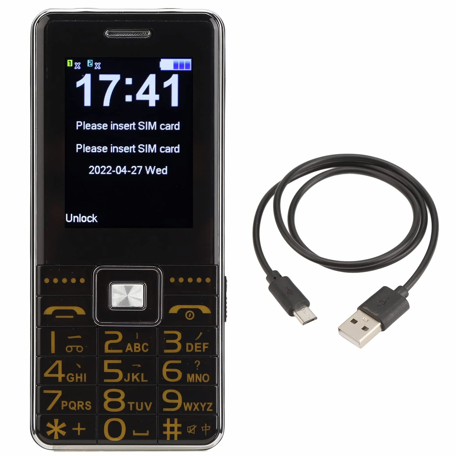 Wielofunkcyjna klawiatura dotykowa do telefonu komórkowego duża tarcza G600 Czas czuwania do telefonu komórkowego dla osób starszych (czarna)