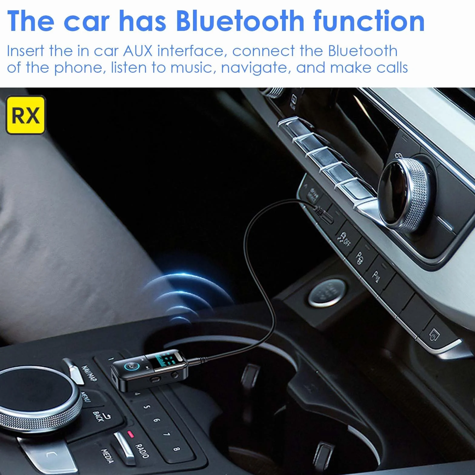 Colexy Adapter Bluetooth 2 w 1 Odbiornik i nadajnik, Bluetooth 5.3 do TV/samochodu/samolotu, podwójne parowanie, gniazdo 3.5mm, do 12 godzin użytkowania