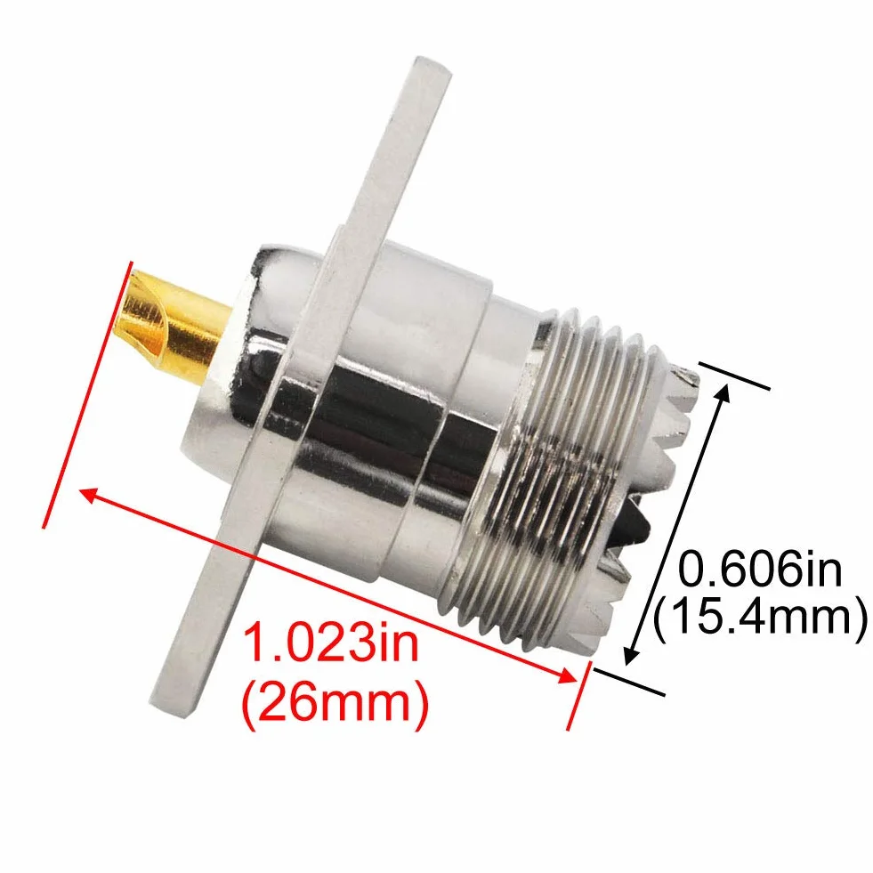 UHF żeńska wtyczka SO239 4 otwory panel podwozie uchwyt kołnierz lutowniczy RF koncentryczny adapter złącza koncentrycznego do PL259 wtyczka męska zestaw 2