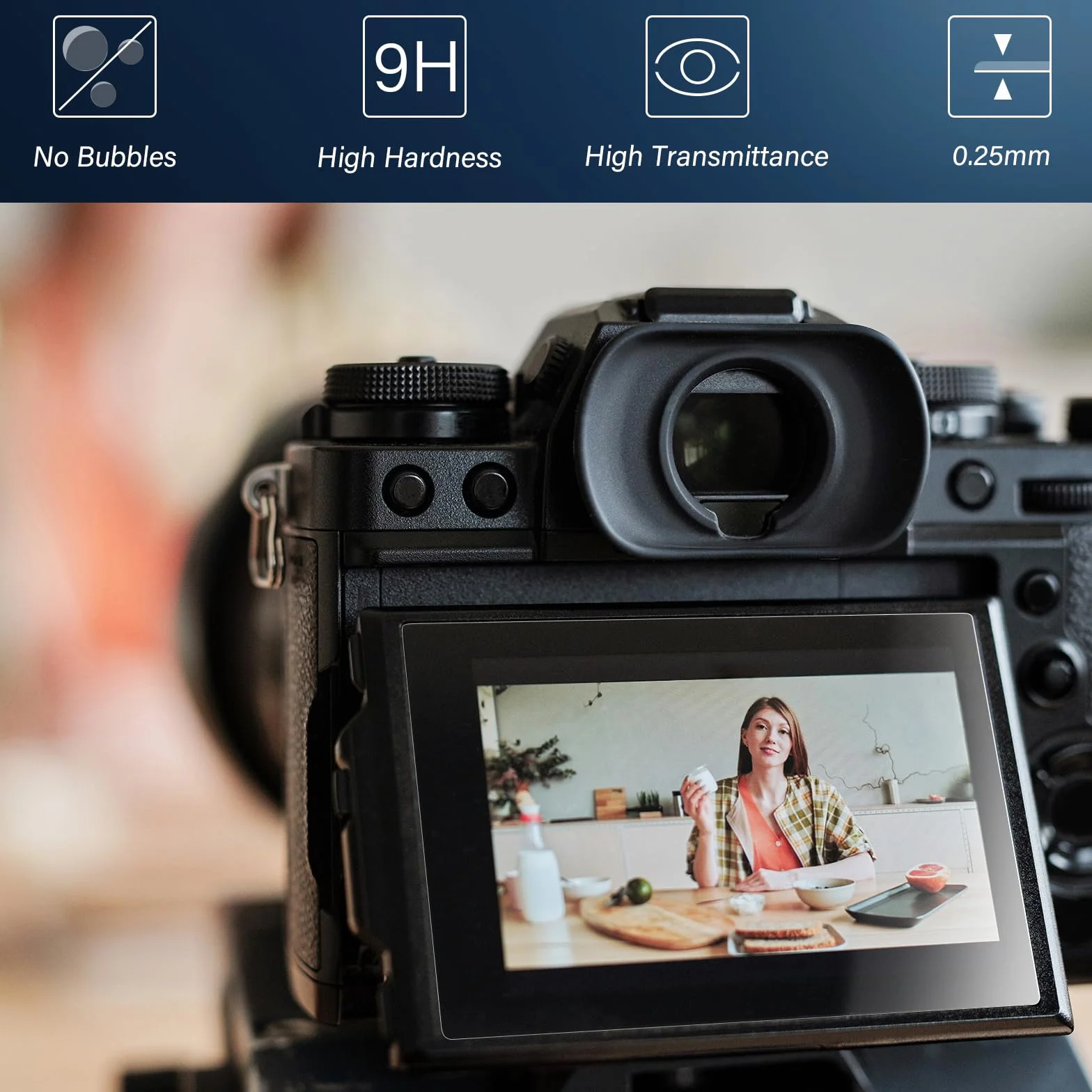 kinokoo Osłona ekranu do aparatu Panasonic Lumix DC-TZ99 – twardość 0,25 mm 9H do folii ze szkła hartowanego Panasonic Lumix LX100 / LX100 II – ochrona przed odciskami palców, odporna na zarysowania i