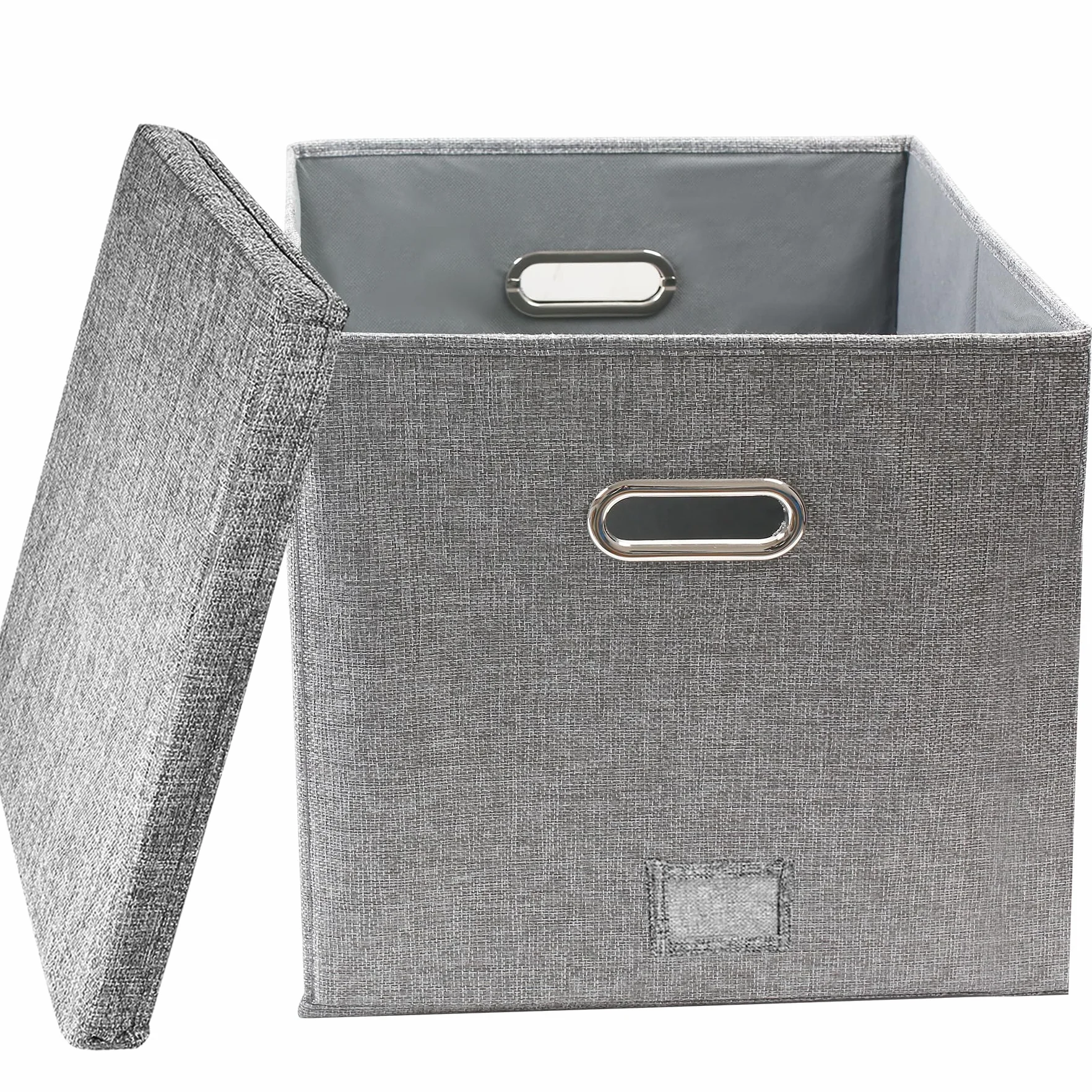 Pudełko do przechowywania płyt winylowych 7 i 30 cm, na 90 płyt, składane, szare