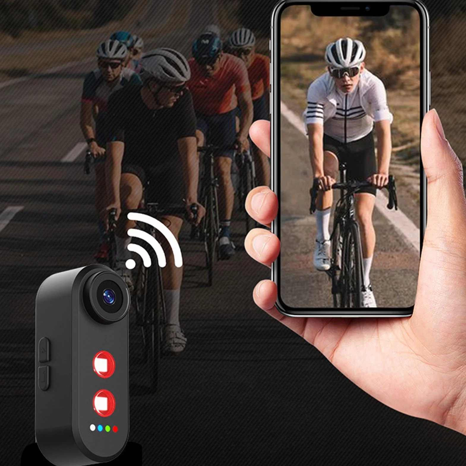 Bewinner Kamera Rowerowa z Ogonem światła, Sportowy Aparat Akcji 1080p, App Control Outdoor Cycling Outhling Oll -View z Mocowaniem, Odporny na wodę IPX6, Kąt Szerokości 140 °