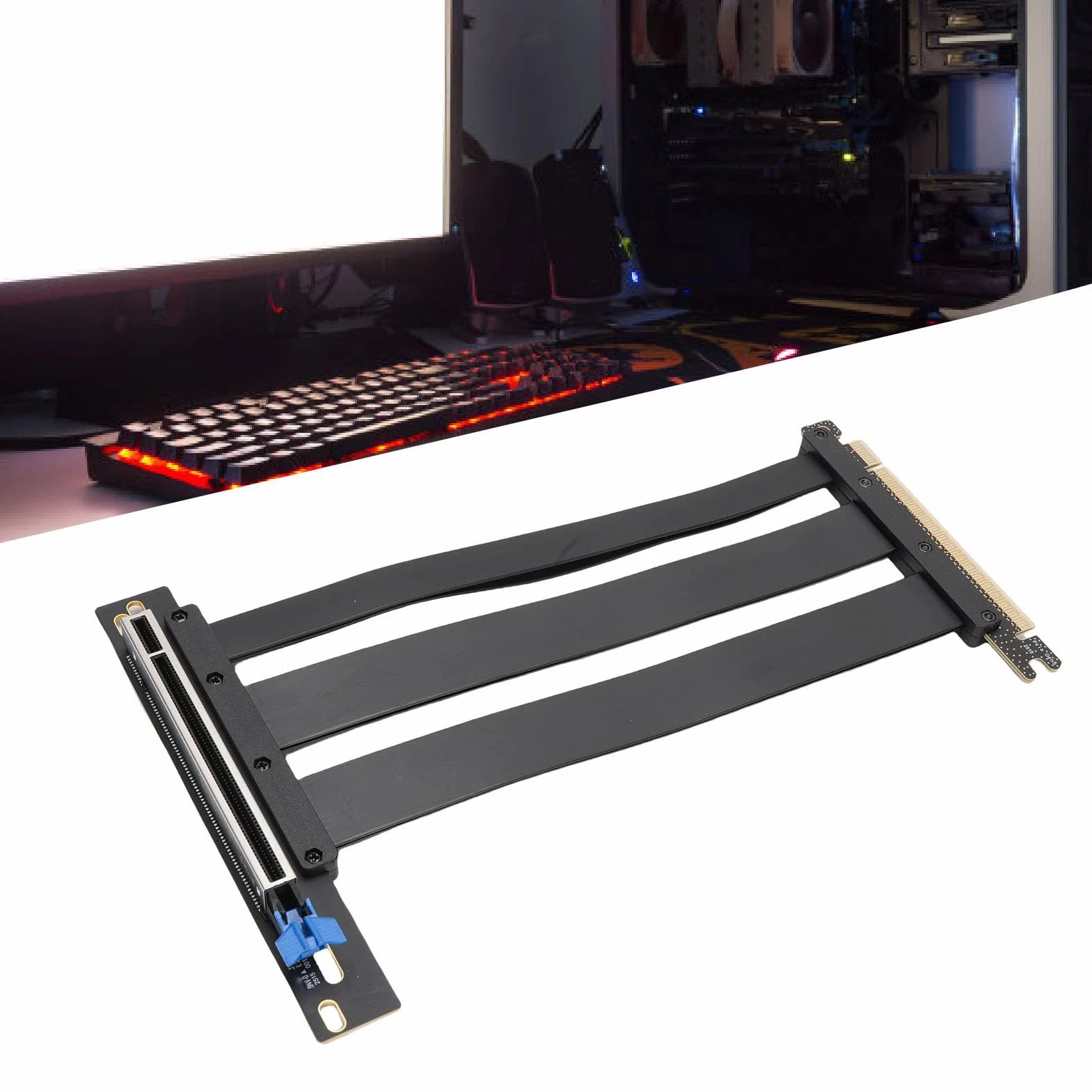 Luocute Kabel Pionowy PCIE 5.0 Dopasowanie do RTX4090, 16x 128 GB/S Ultra szybkość Przedłużacza dla GPU 5, Anty -EMI, Elastyczna i Wentylowana Konstrukcja, dla RTX4090 5090 Dopasowanie (20 cm)