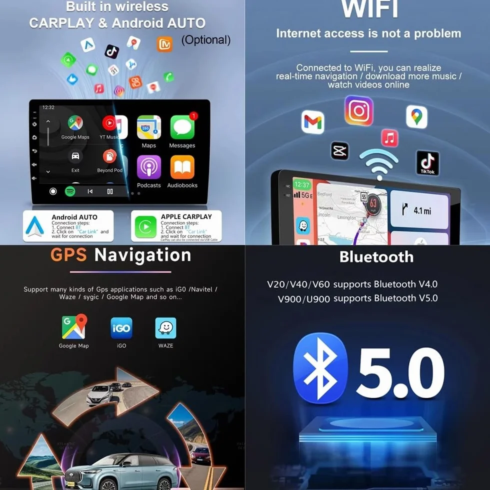 Car Stereo dla Toyota Wigo Agya 2013-2019 Android 15 9 Inch Touch Screen Fm Bluetooth Gps Wifi For, 8 Core 8G+128G