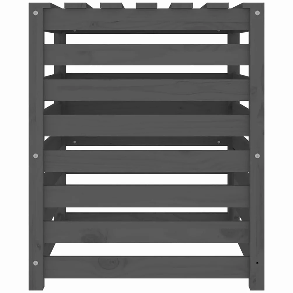 vidaXL Kompostownik z litego drewna sosnowego szary 63,5x63,5x77,5 cm