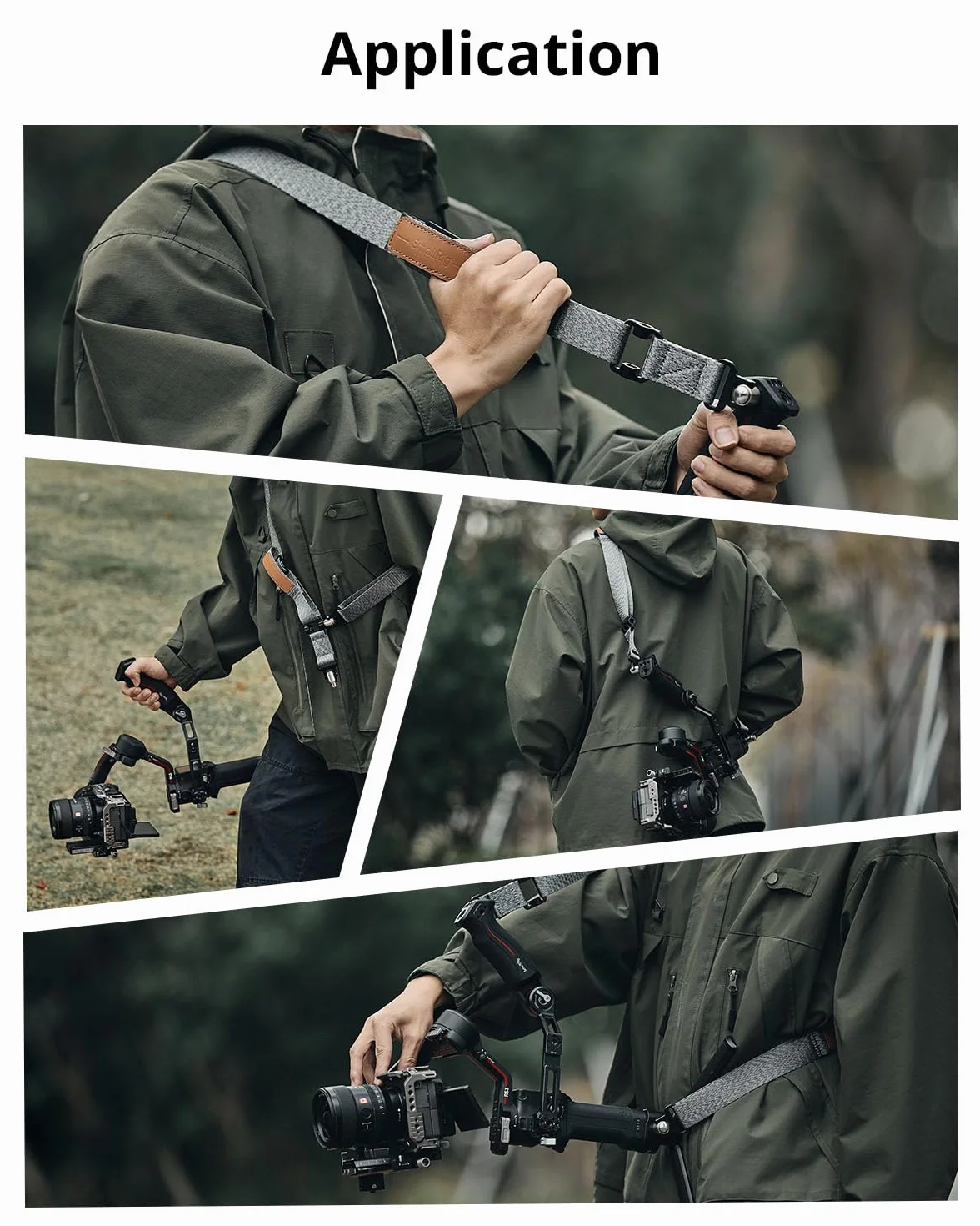 Pasek na ramię SMALLRIG RS3 RS2 redukujący wagę, kompatybilny z uchwytem do zawieszenia dla DJI, pasem gimbalowym z klamrami QD Quick Release dla DJI RS4 / RS 4Pro / RS 3 / RS 3 Pro/RS 2-4118 | DJI RS 5, RS4 Pro, RS4, RS3 Pro, RS3, RS2