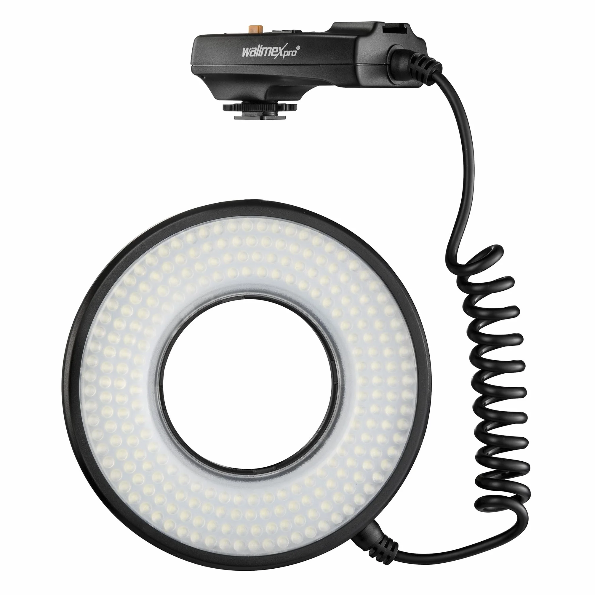 Walimex pro Lampa pierścieniowa makro LED DSR 232, pierścień 14 W z 232 LED-ami, płynna regulacja lampy filmowej