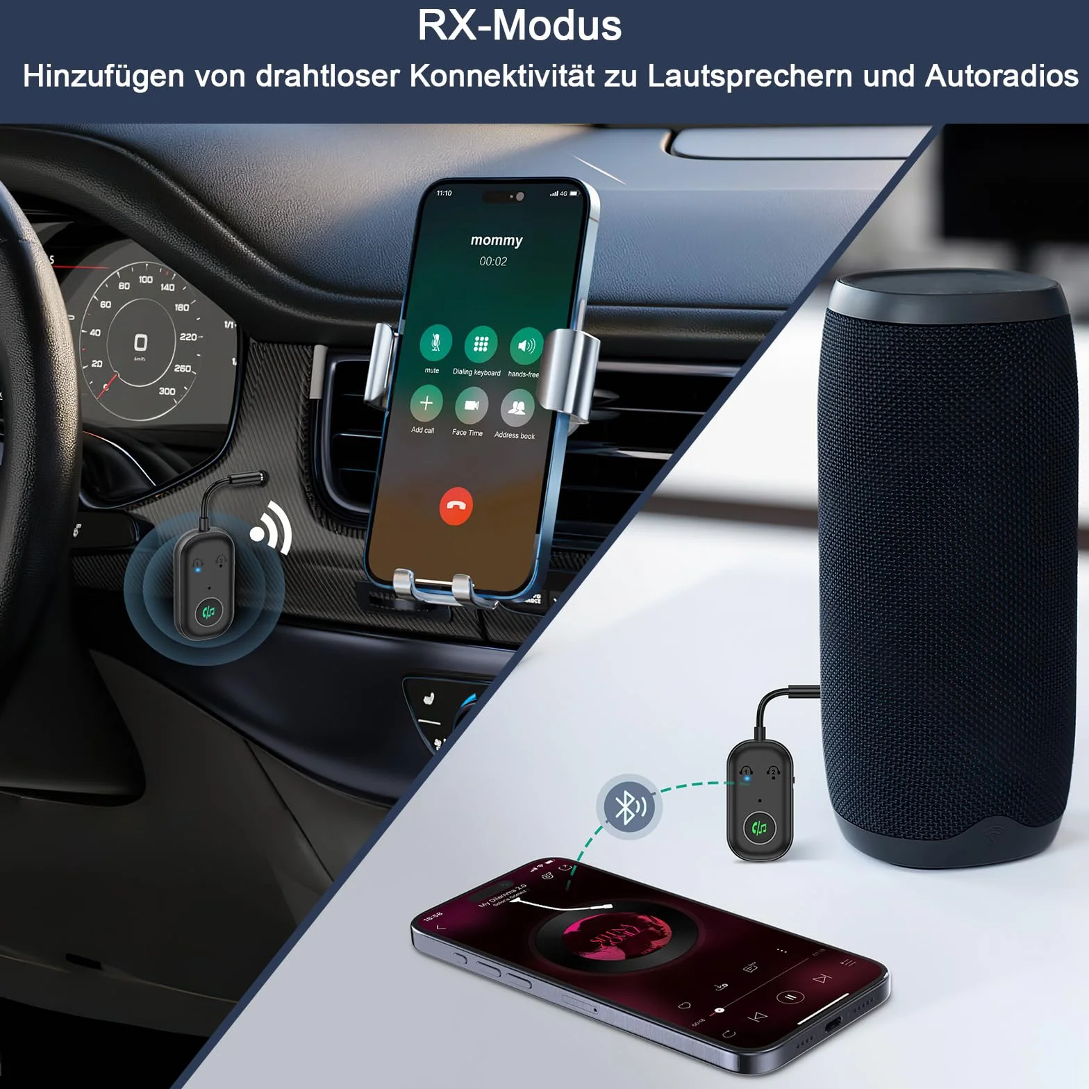 Adapter Bluetooth 5.3 nadajnik i nadajnik do samolotu, adapter 2 w 1Bluetooth z samolotem, telewizorem, rozdzielaczem stereo, do słuchawek MP3 / MP4, głośników HiFi, laptopa, telewizora