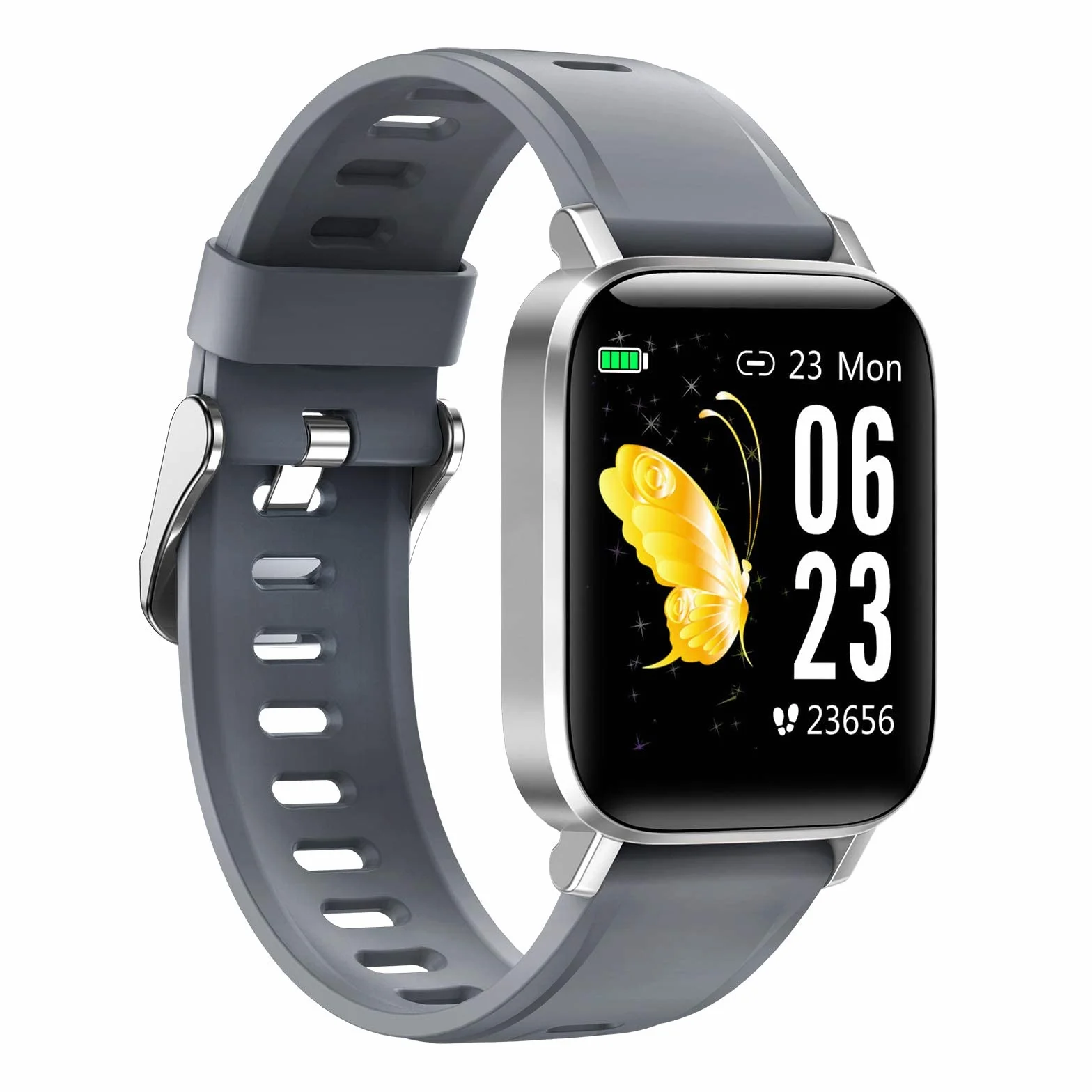 Inteligentny zegarek na Androida iOS Inteligentne zegarki dla mężczyzn Kobiety IP68 Wodoodporny smartwatch sportowy Monitor aktywności fizycznej Tętno Monitor snu Ekran dotykowy Czarny (czarny) little
