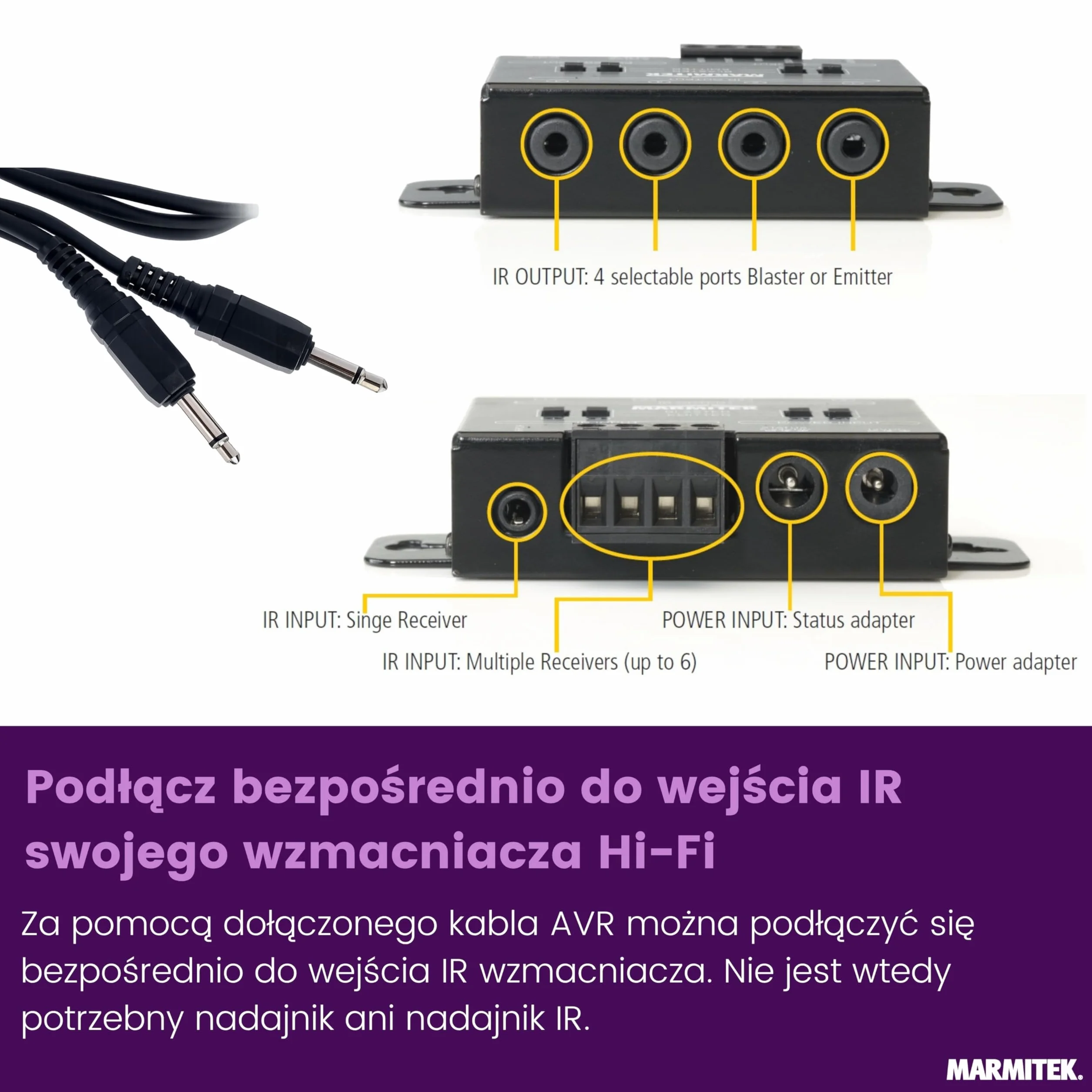 Przedłużacz podczerwieni 300 m Marmitek IR Control 10 XTRA - repeater IR przez kabel sieciowy UTP CAT5 CAT6 - profesjonalne rozwiązanie prosumer do instalacji AV