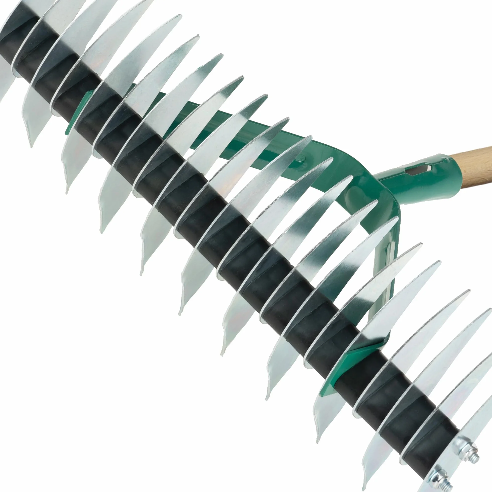 Dwustronny aerator metalowy ręczny 37 cm x 13 cm do trawnika wertykulator z drewnianym trzonem 150 cm spulchniacz gleby akcesoria ogrodowe napowietrzacz