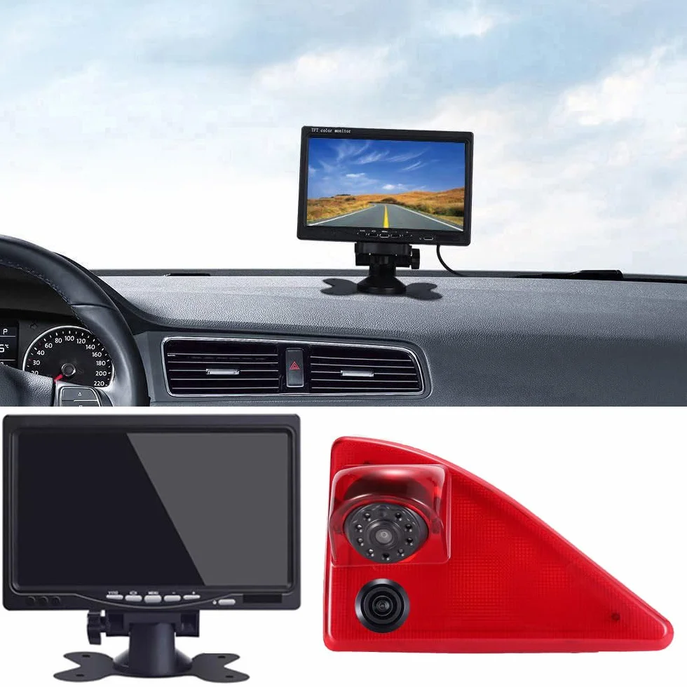 7-calowy ekran TFT LCD + podwójne kamery noktowizyjne HD światło hamowania kamera cofania zamiennik do Nissan NV400 X62 X62B /Opel Vauxhall Movano B X62 MKII MK2 MK3 MKIII/Renault Master III 3 JV FV