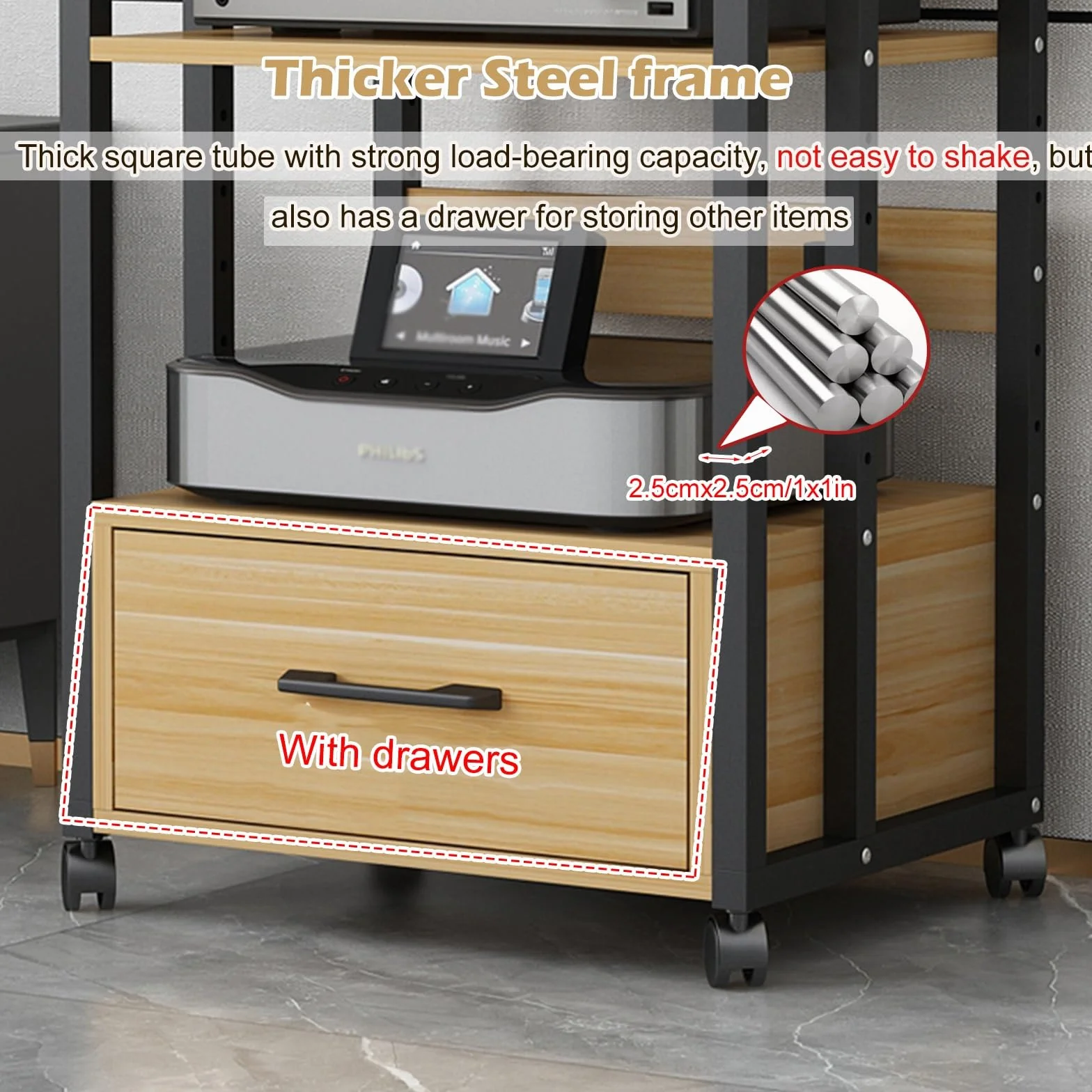 Szafka Na Sprzęt Audio HiFi, 100 Cm Wysokości, Stojak Na Sprzęt Audio-video Do Wzmacniacza/odbiornika Stereo - Corner Entertainment Center(Black)