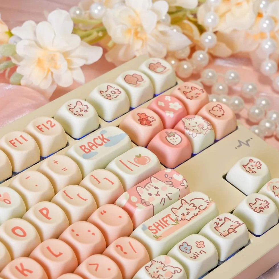 Keycaps PBT Keycap Set Sublimowane fioletowe nakładki na klawisze z królika do mechanicznej klawiatury do gier 132 klawisze