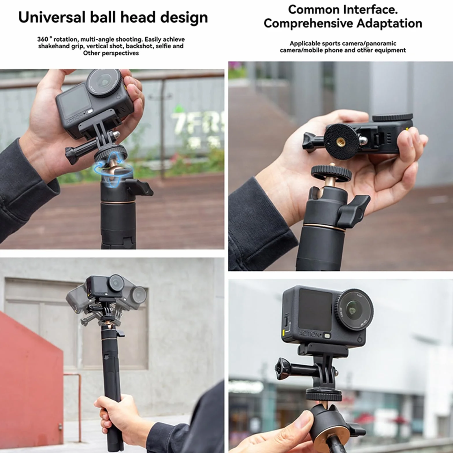 Statyw i kij do selfie 120 cm do DJI Osmo Action 6, rozszerzalny statyw do selfie, kompatybilny z akcesoriami DJI Osmo Action 6, wielofunkcyjny drążek przedłużający ze stopu aluminium, 120 cm