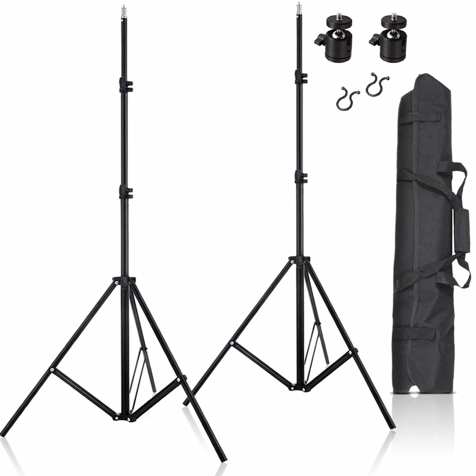 Selens Stojak VR 2 szt. 200 cm regulowany statyw oświetleniowy + mocowanie głowicy kulowej 1/10.2 cm + zestaw klipsów do wiązki przewodów, statyw ze stopu aluminium do HTC Vive, VR, gier, wideo