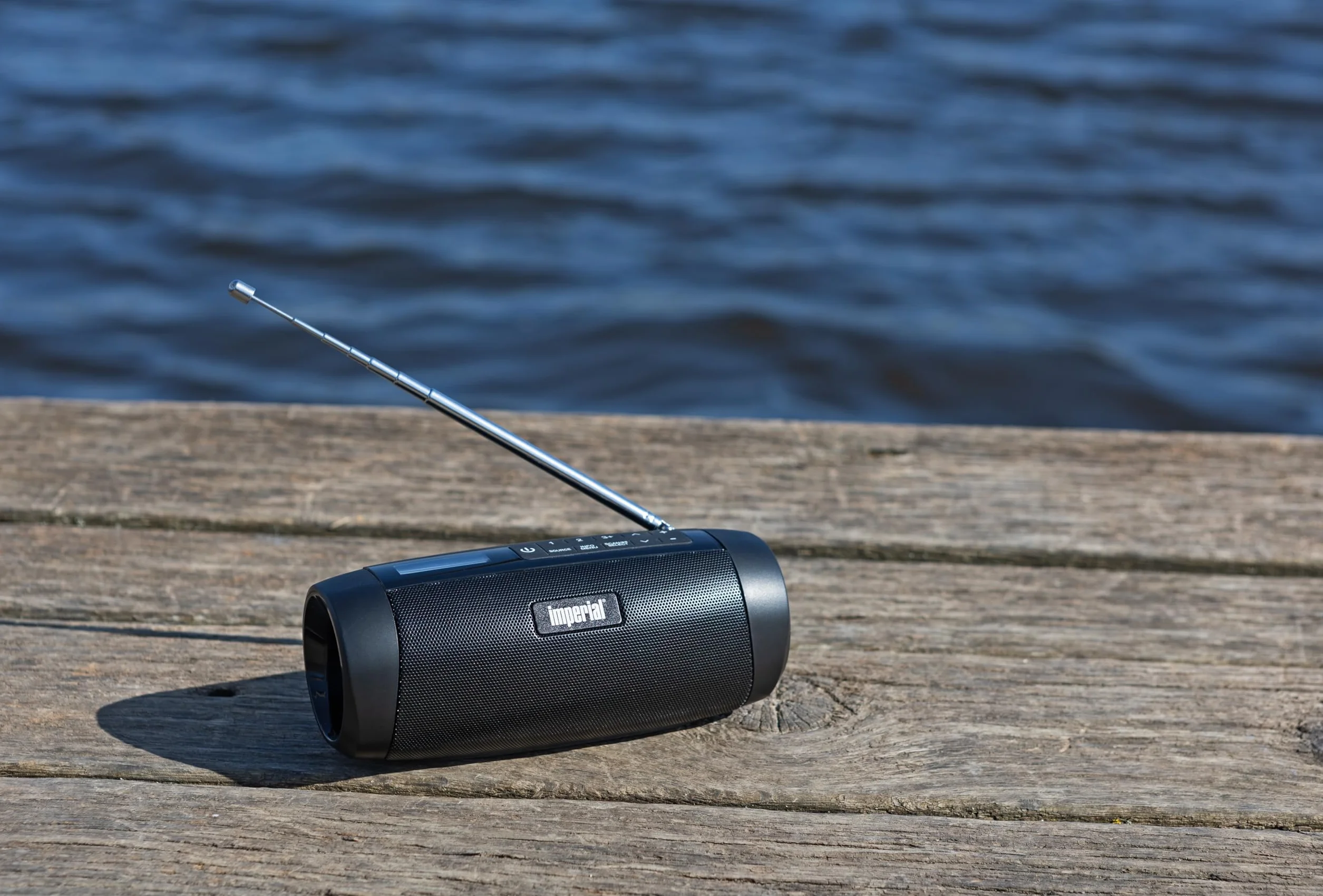 IMPERIAL DABMAN GO przenośny głośnik Bluetooth z radiem (DAB+/UKW, akumulator, 8 godzin odtwarzania, wodoszczelność IPX5, 5 W) – czarny