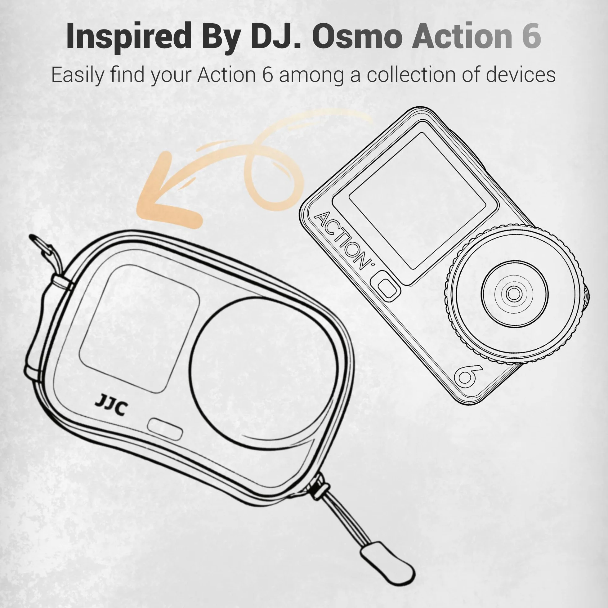 JJC Osmo Action 6 mała torba z karabińczykiem, twarda obudowa niebieska do DJI Osmo Osmo Action 6 5 Pro 4 3, Eva etui Action Cam twarda obudowa Action6 Mini Case na statyw Selfie Stick akcesoria