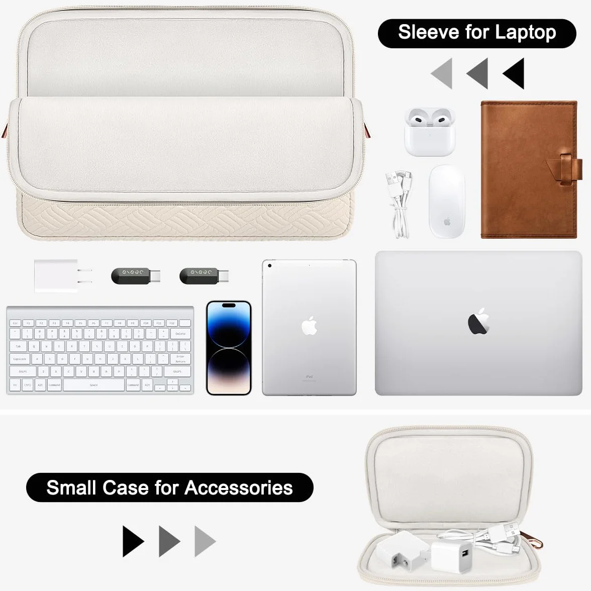 ARVOK Pokrowiec na laptopa 13 13,3 14 cala, do MacBooka Air 33.0 cm, MacBook Pro 33.0 cm, MacBook Pro 14, HP Chromebook 33.0 cm, wodoodporny skórzany futerał do HP/Dell/Lenovo/Asus/Acer/Samsung z etui