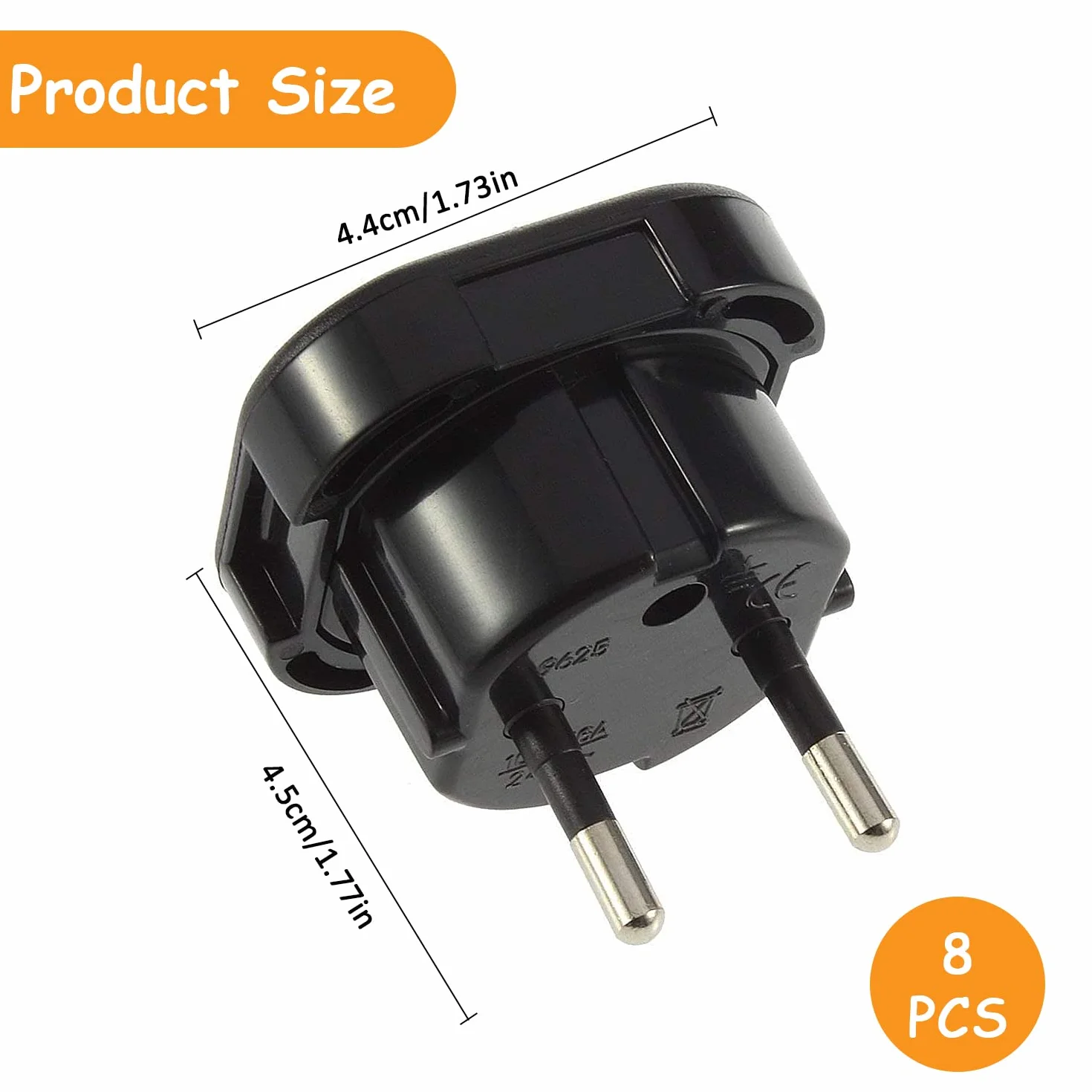 8 sztuk UK to adapter wtyczki EU, 0-250 V 10 A adapter do podróży z angielskiego na hiszpański
