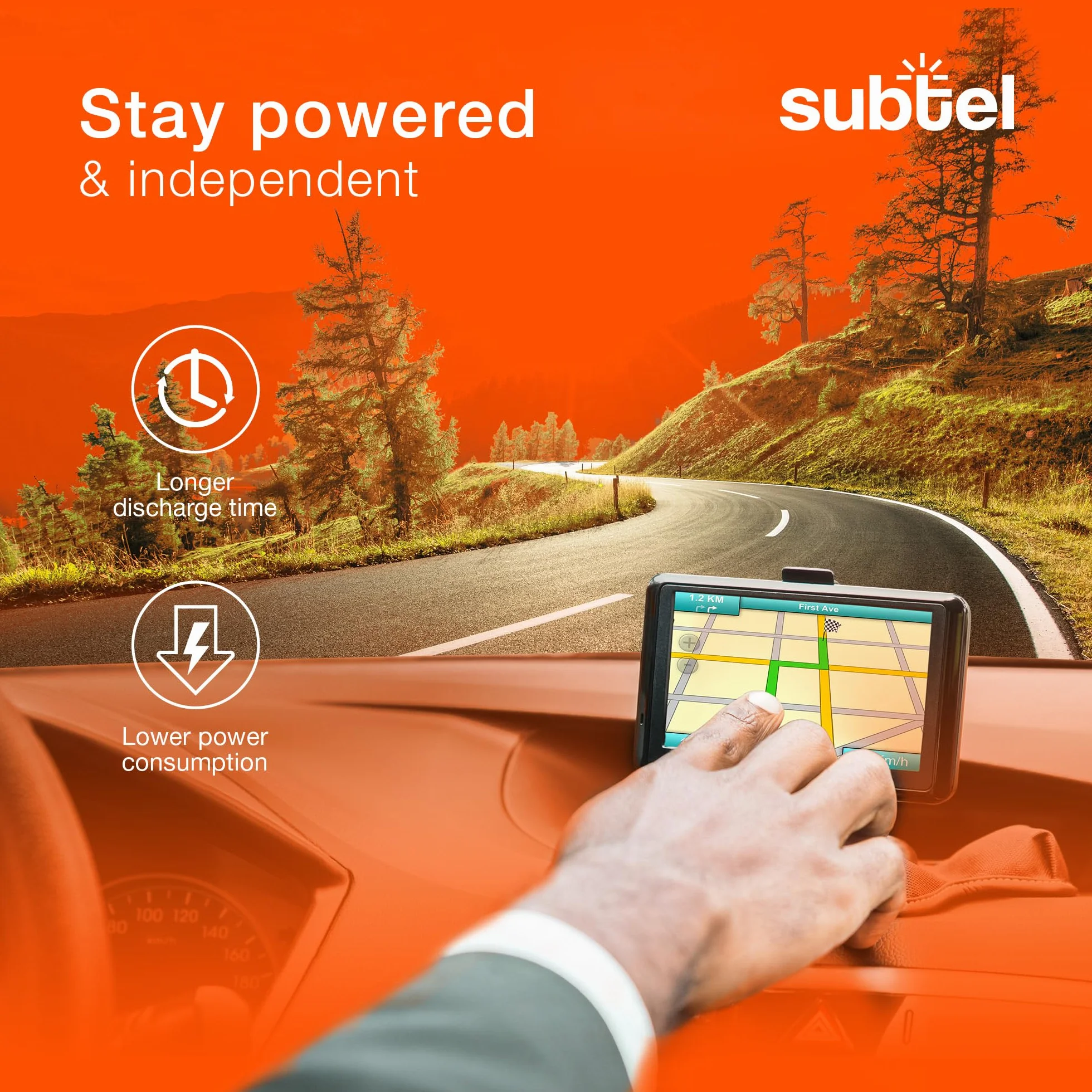 subtel® Kabel do ładowania 1,1 m 1 A / 1000 mA kompatybilny z Garmin Edge, DriveAssist, DriveSmart, Nüvi, Oregon, eTrex, GPSMAP 5 V mini USB ładowarka zasilacz Charger czarny
