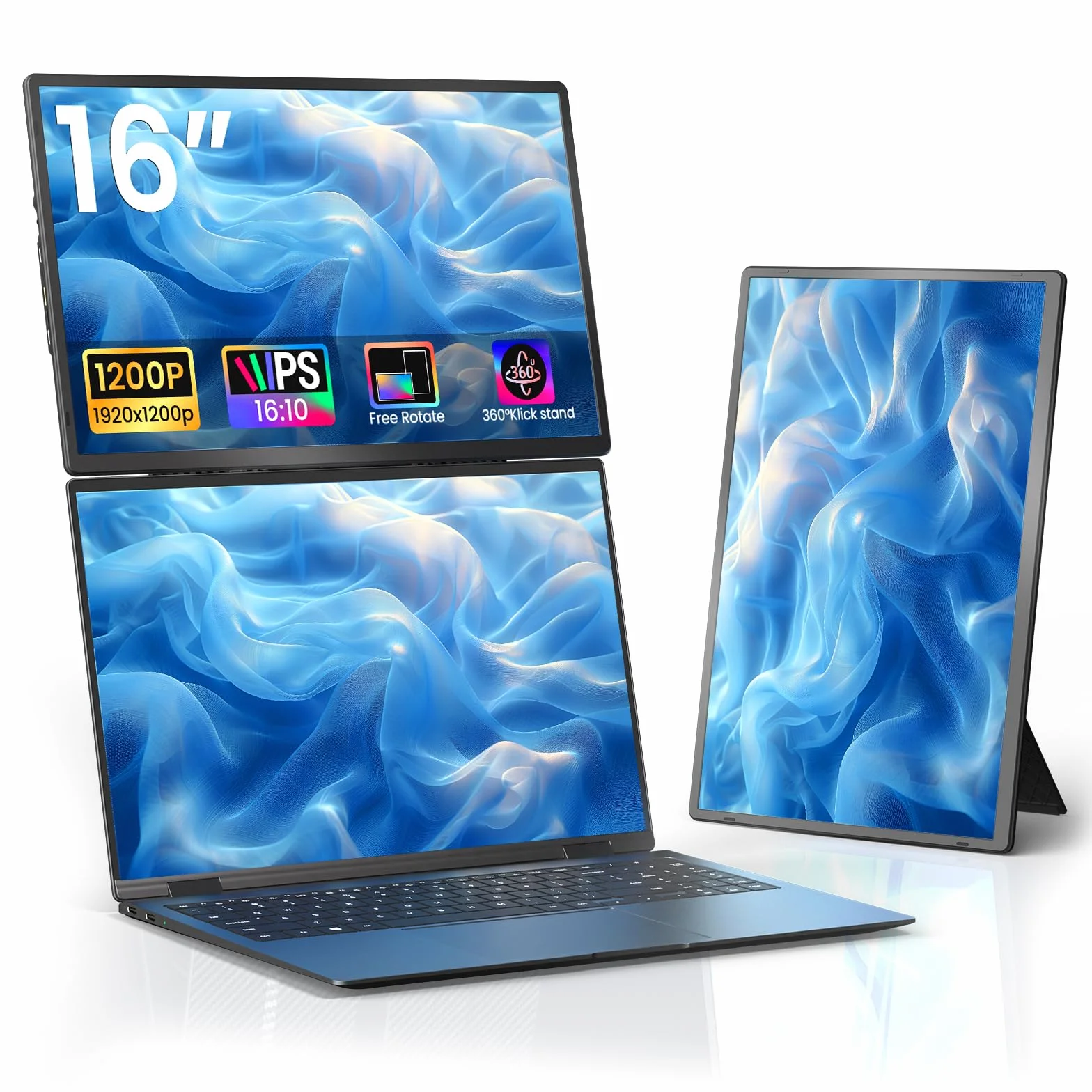 Przenośny monitor do laptopa – przedłużacz ekranu laptopa HDMI USB C podróżny zewnętrzny wyświetlacz ze stojakiem monitor gamingowy do komputera PC MAC przełącznik telefonu komputera Xbox PS4/5