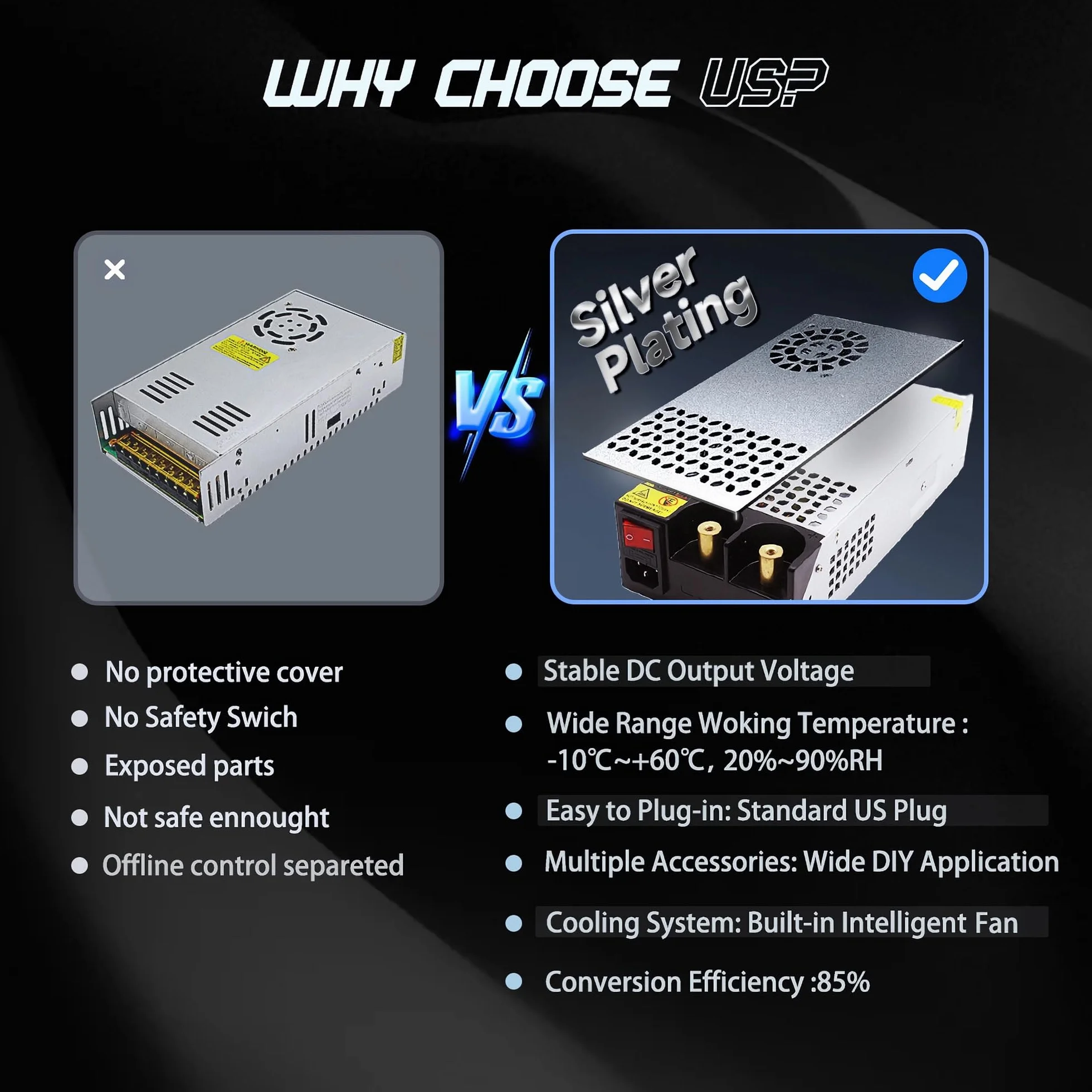 AC na DC 12 V 100 A 1200 W zasilacz przełączanie uniwersalny regulowany konwerter AC na DC AC 110 V 220 V na DC 12 V SMPS adapter sterownika transformatora do taśmy LED, kamery CCTV, kampera
