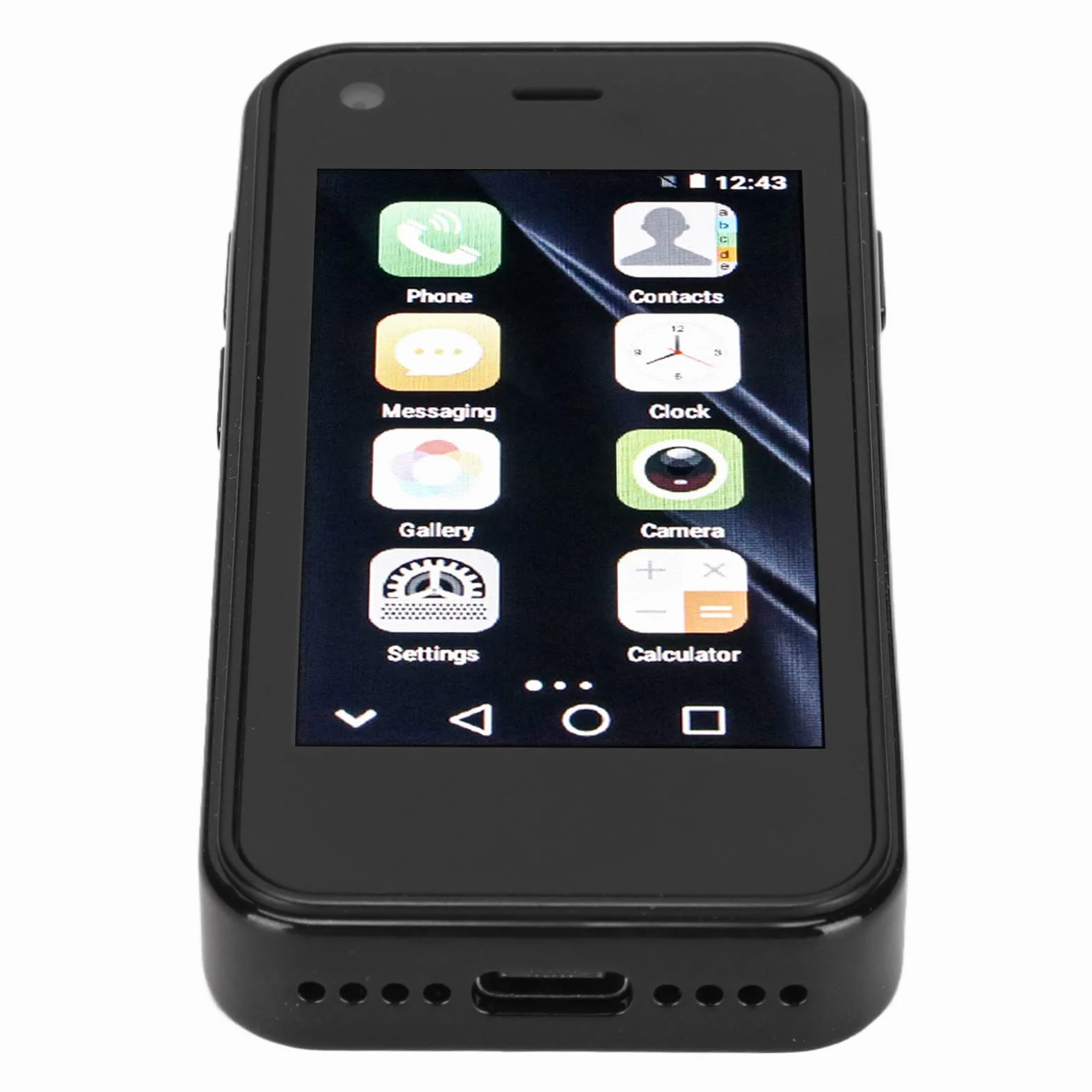 Odblokowany Mini Smartfon 2,5 Cala, Lekki Ekran Dotykowy HD 3G WiFi GPS 1 GB 8 GB Czterordzeniowy Telefon Komórkowy z Systemem Android, dla Dzieci Pracujących Telefon Zapasowy(Czarny)