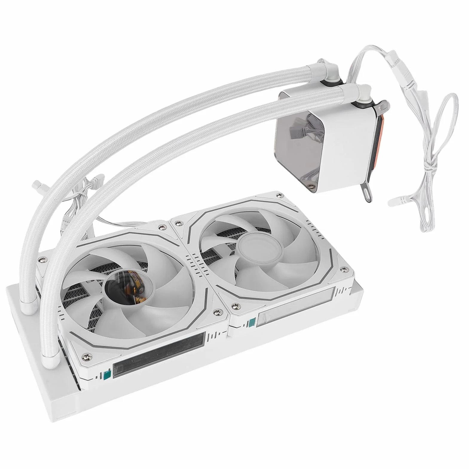 PUSOKEI Płynna Chłodnica Procesora AIO 240 Mm |ARGB 2,2-calowy Ekran LCD dla AM4 AM5 z pętlą zamkniętą (WHITE)