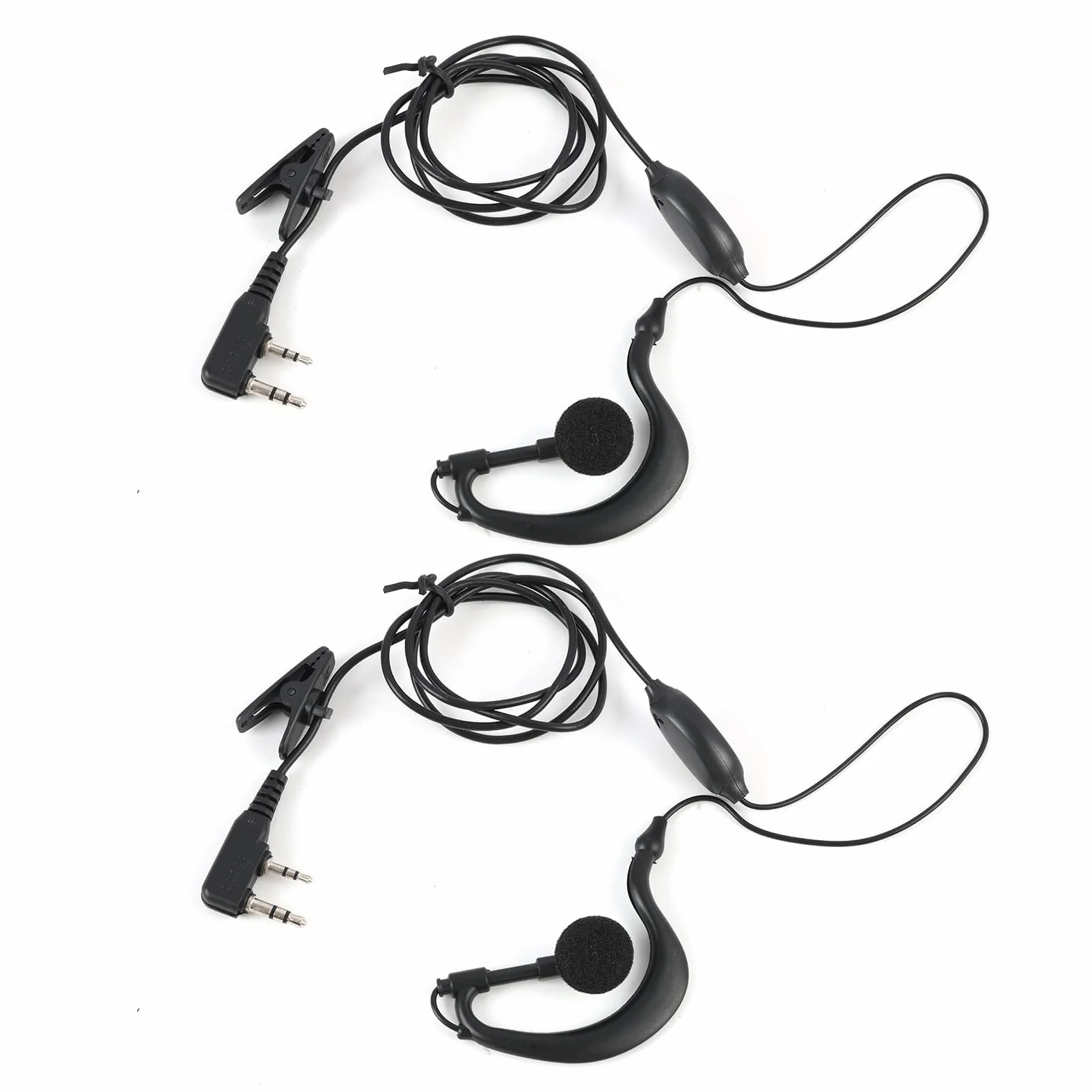 Zestaw 2 słuchawek akustycznych, kompatybilny z Baofeng BF-888S / BF-777S / BF-666S / UV-5R / 5RA / 5RE Two Way Radio Walkie – czysty dźwięk, rozmowy bez użycia rąk, do komunikacji