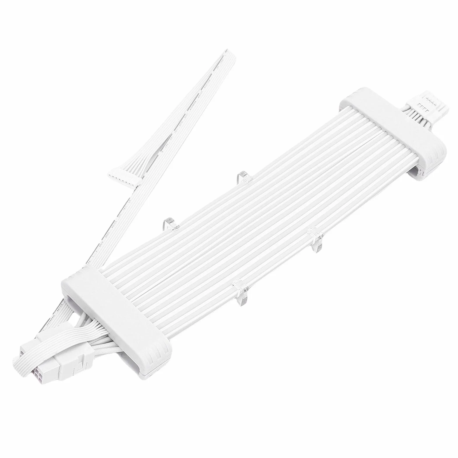Ejoyous Kabel ARGB PSU Lina Tkana Silikonowo Przedłużacz Zasilacza Komputera Kabel ARGB 5V 120 LED 16-pinowy i 8-pinowy światło Neonowe do Obudowy Komputera Modowanie Konfiguracji Gier (Kontroler