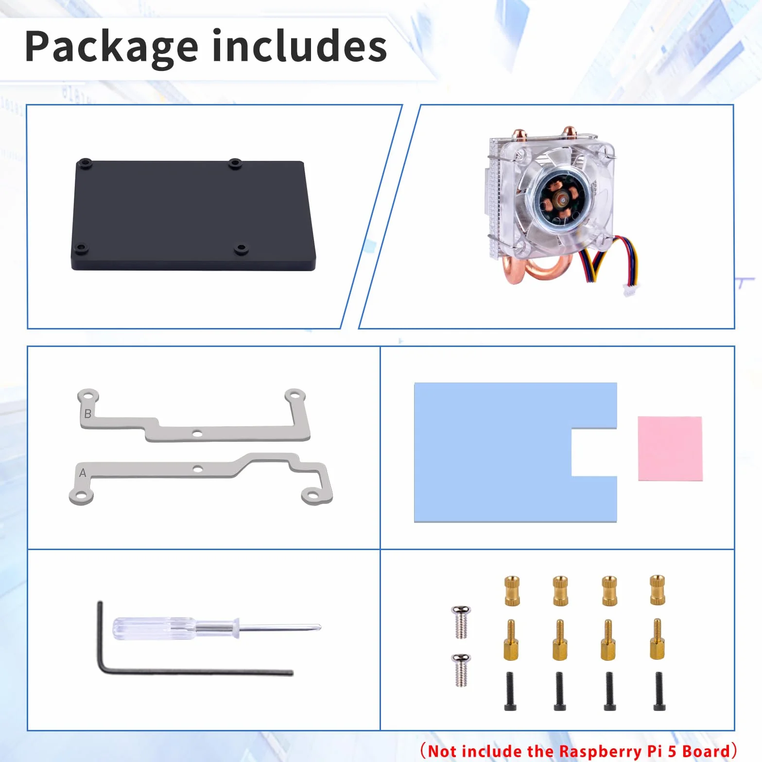 GeeekPi Ice Tower Cooler do Raspberry Pi 5, aluminiowy klimatyzator Pi 5 z wentylatorem chłodzącym do Raspberry Pi 5 4 GB/8 GB (Raspberry Pi 5 nie wchodzi w zakres dostawy), EP-0215